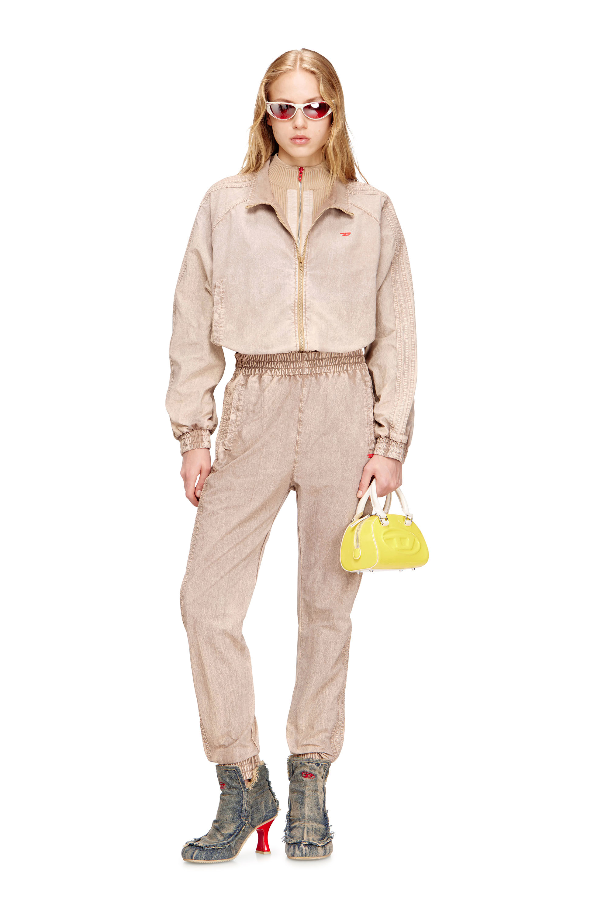 Diesel - P-ARIS, Female's Track pants in treated Taslan in Beige - 2
