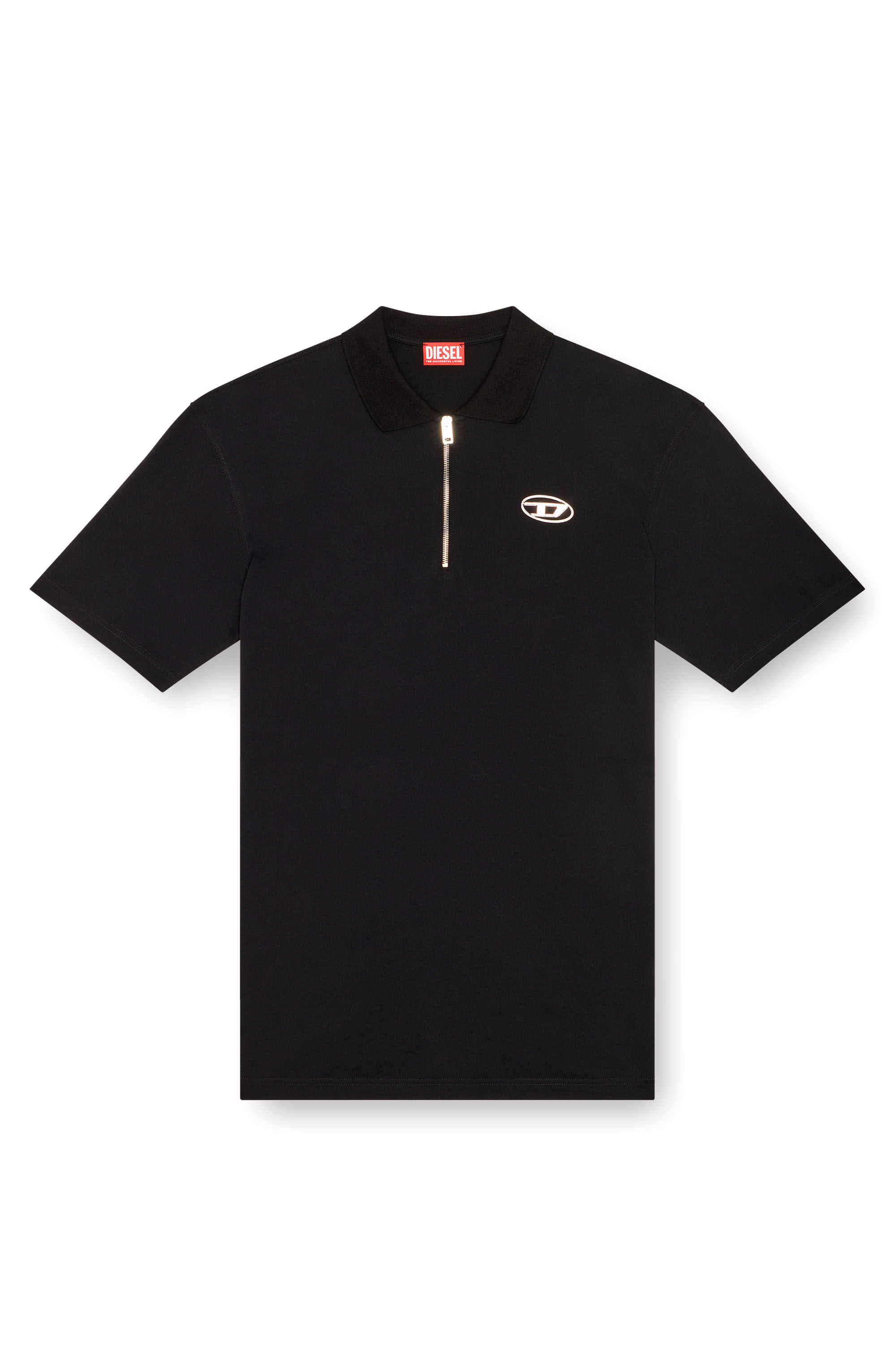Diesel - T-VOR-OD, Polo avec demi-zip Homme in Noir - 2