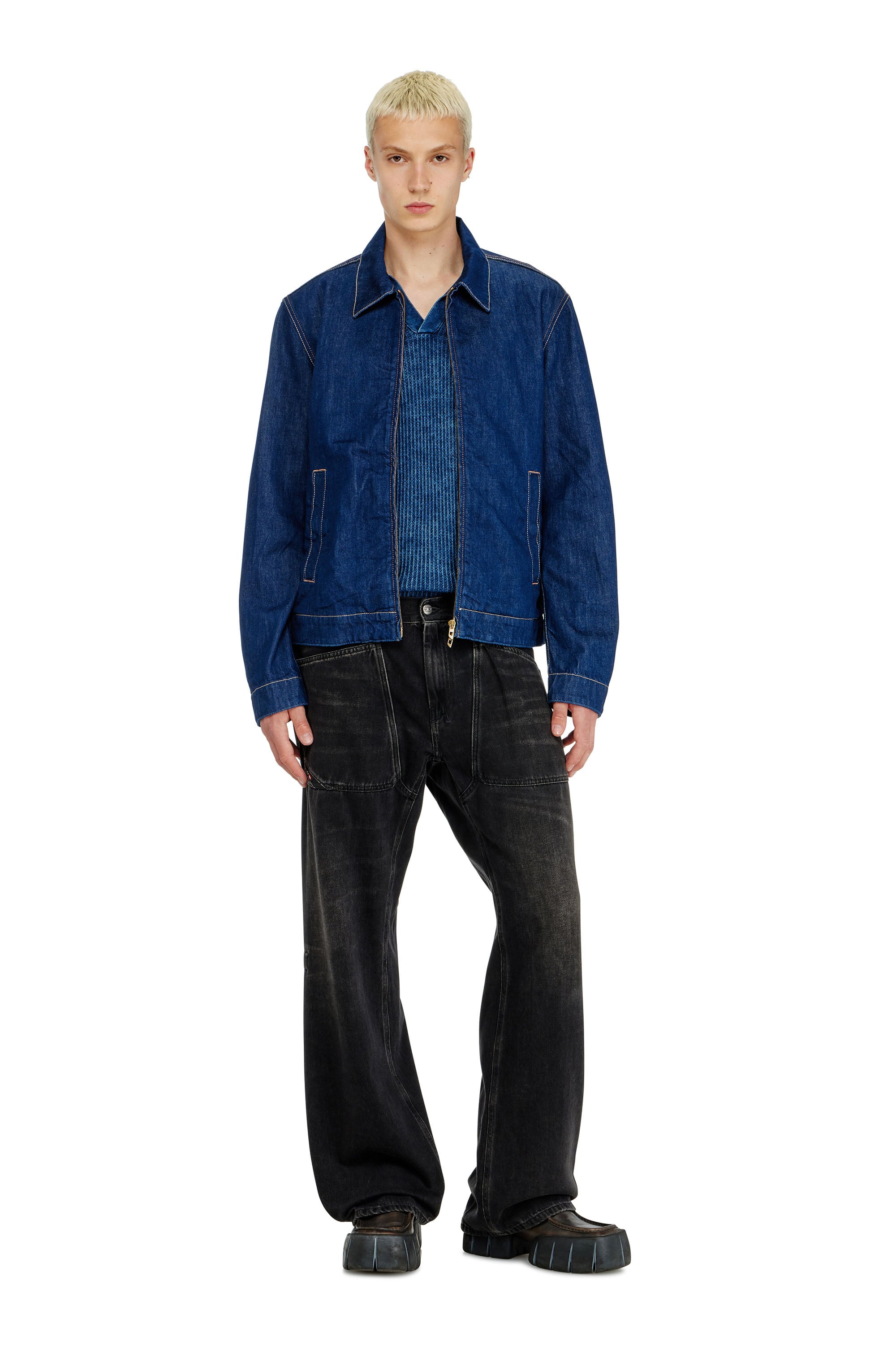 Diesel - Man's Relaxed Jeans D-Zeta 09J96, Black/Dark grey - 1