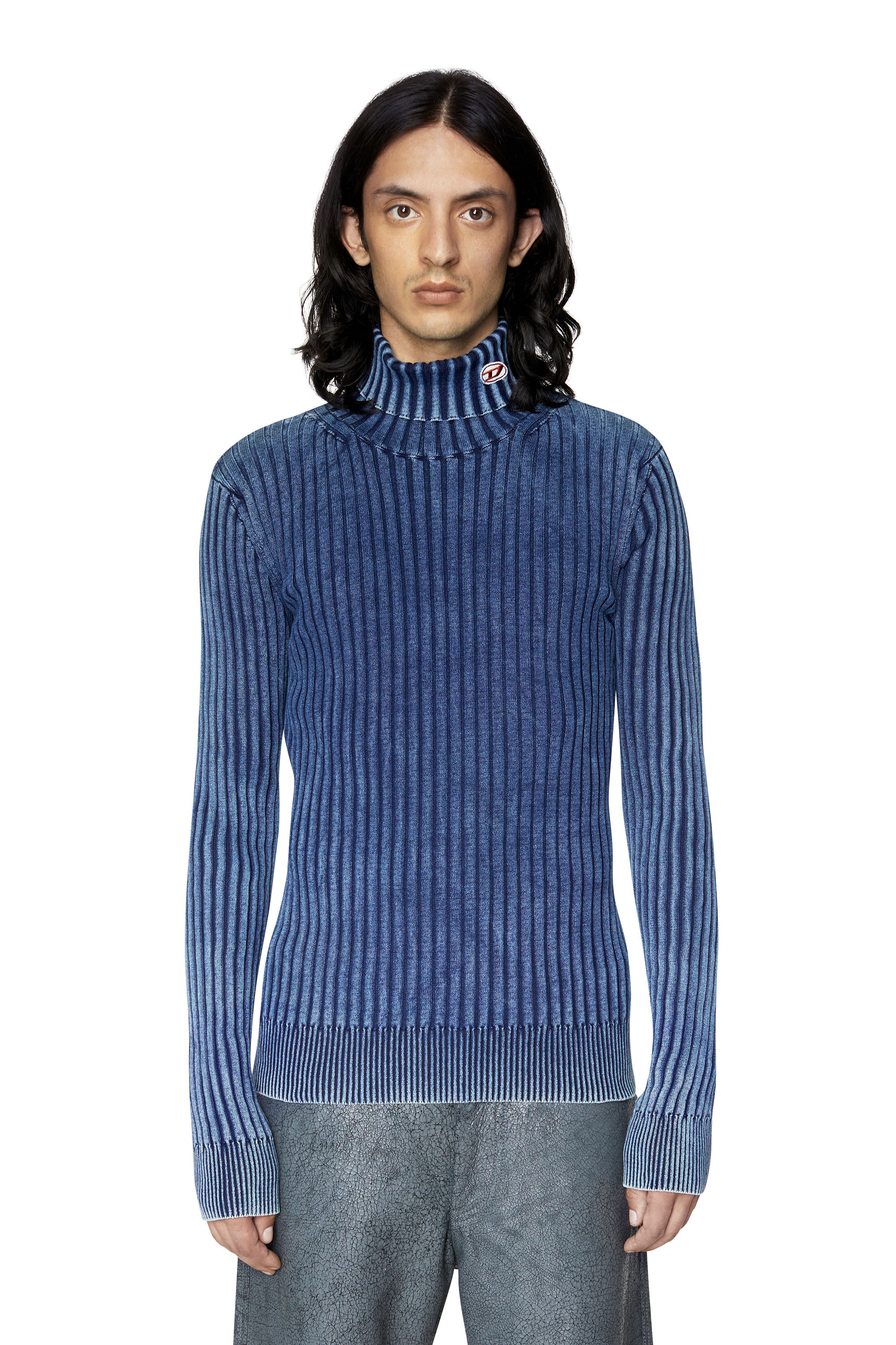 【け さん専用】DIESEL K-Ristopher タートルネック ニット イ K-RISTOPHER INDIGO Man: Turtleneck in indigo cotton | Diesel