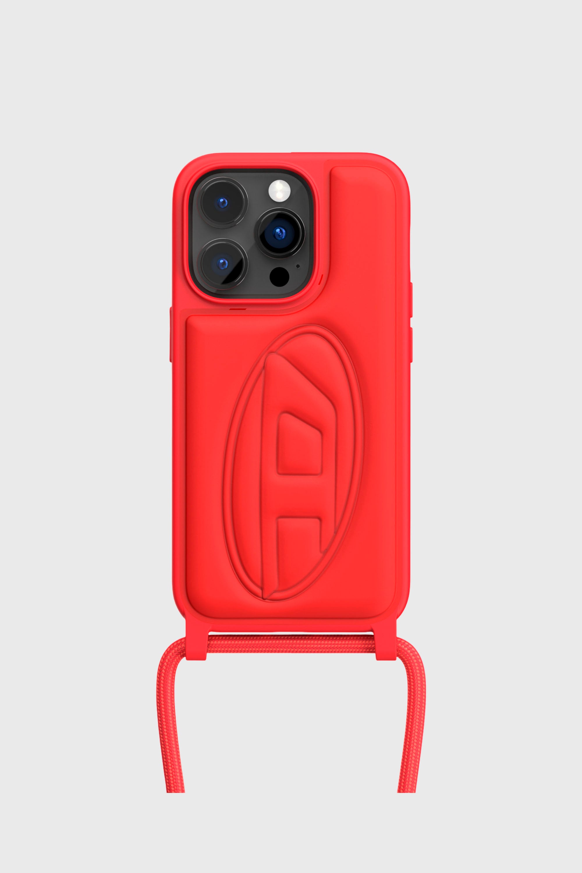 Diesel - 50279 NECKLACE CASE, Funda colgante oval Dpor iPhone 14 Pro Unisex in Rojo - 1