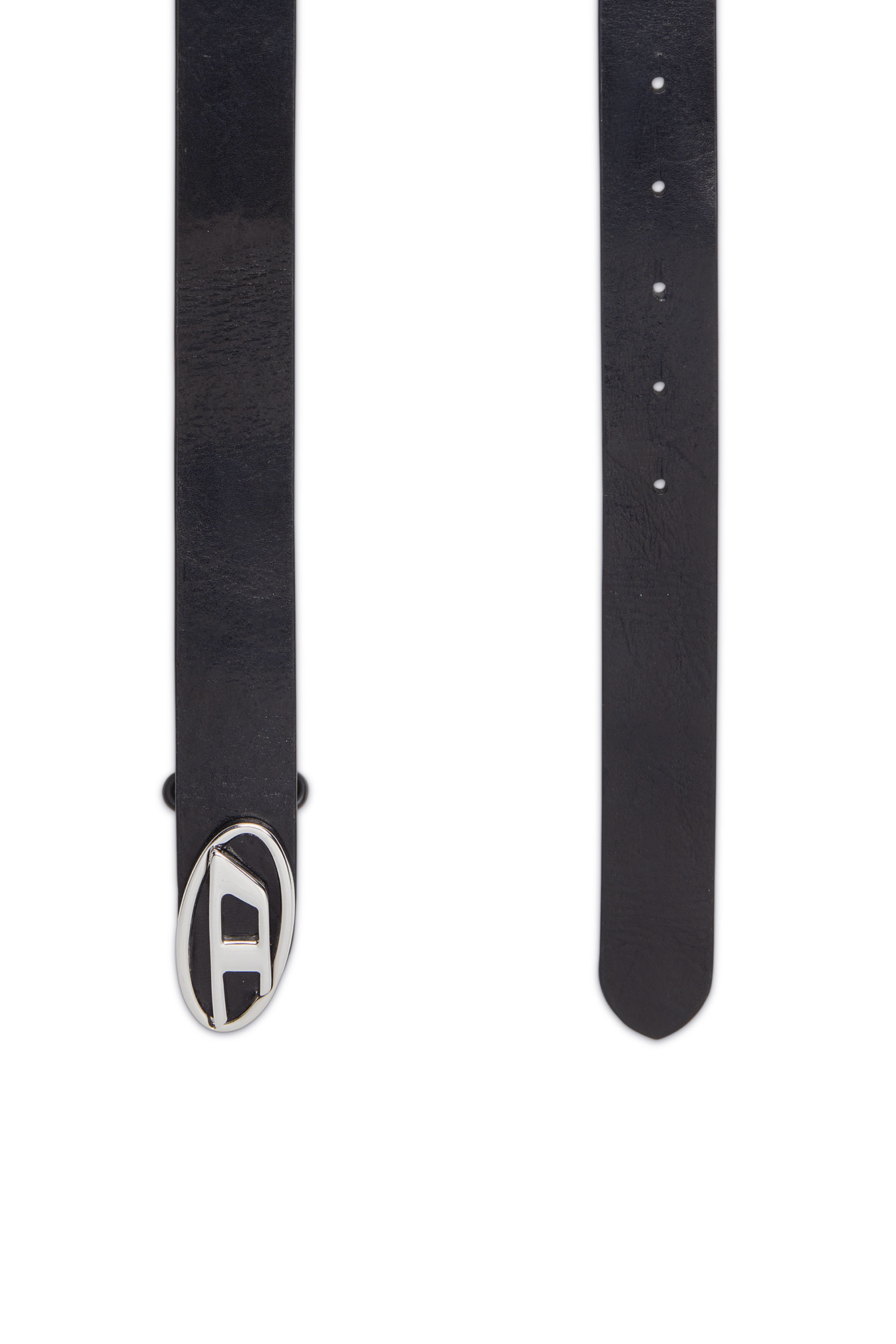 Diesel - B-1DR-LAYER, Male's 2.9cm leather belt with oval d logo in Black - 2