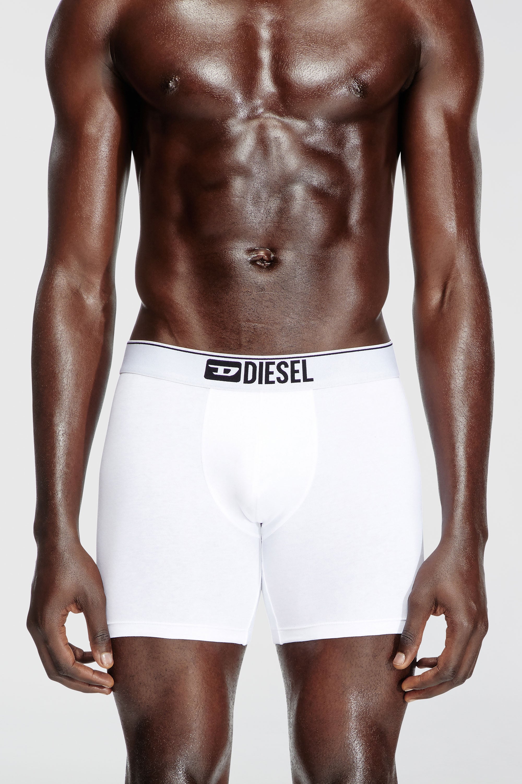 Diesel - MAX-3PACK, Male's Three-pack stretch cotton boxer briefs in Black/White - 2
