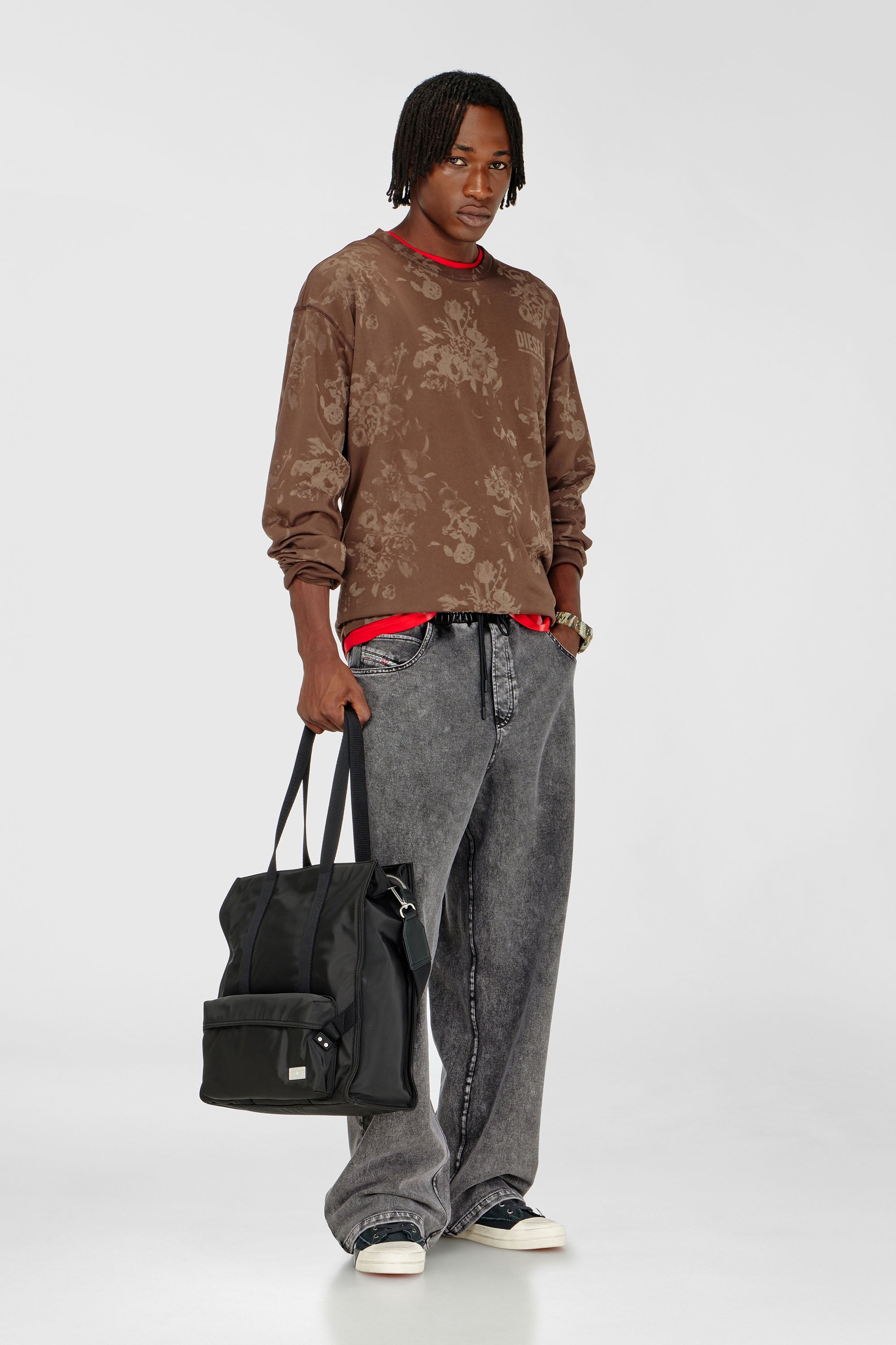 Diesel - P-STUK, Pantalon de surv&ecirc;tement effet denim Homme in Gris - 1
