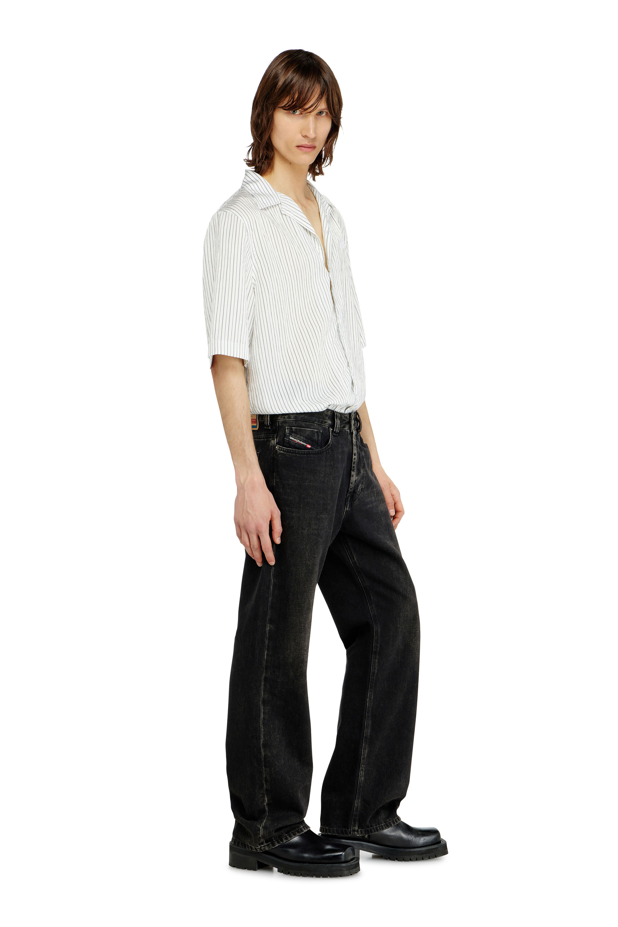 Diesel - Man's Relaxed Jeans 1980 D-Eeper 09J96, Black/Dark grey - 3