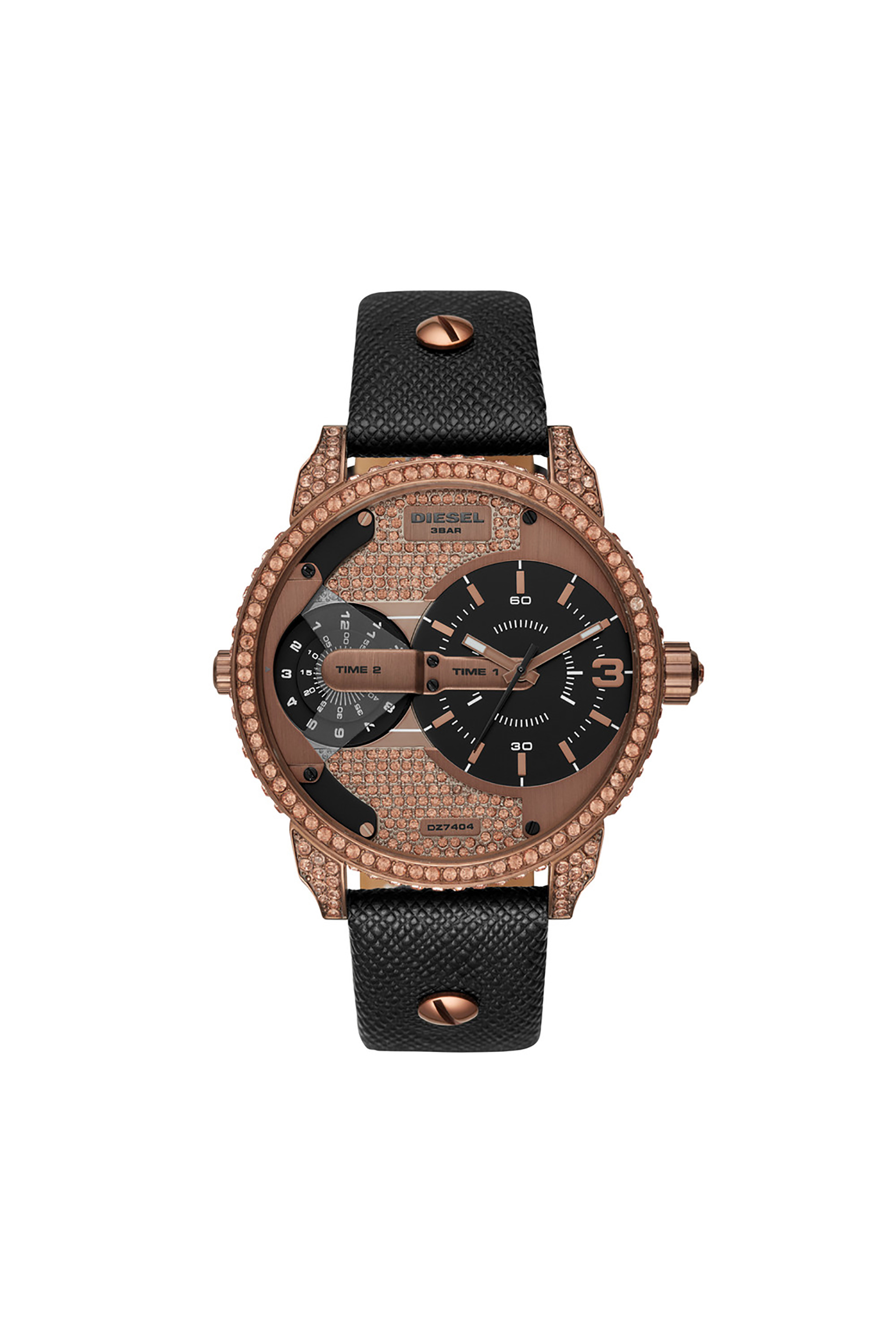 DZ7404: Leather watch with copper details, 46 mm | Diesel {{Country}}
