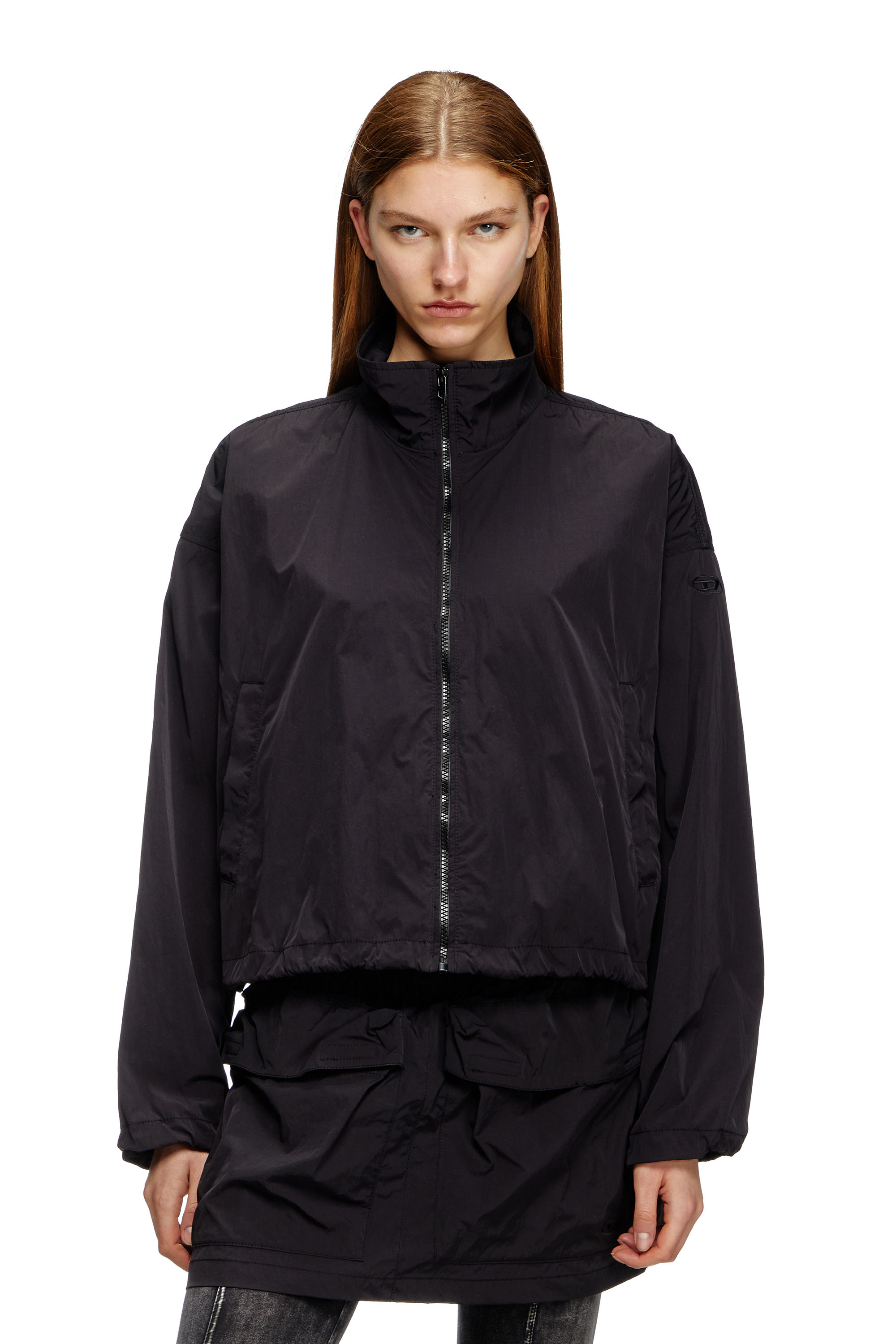 G-LEAM, Black Diesel - G-LEAM, Female's Windbreaker in compact nylon in Black - 3