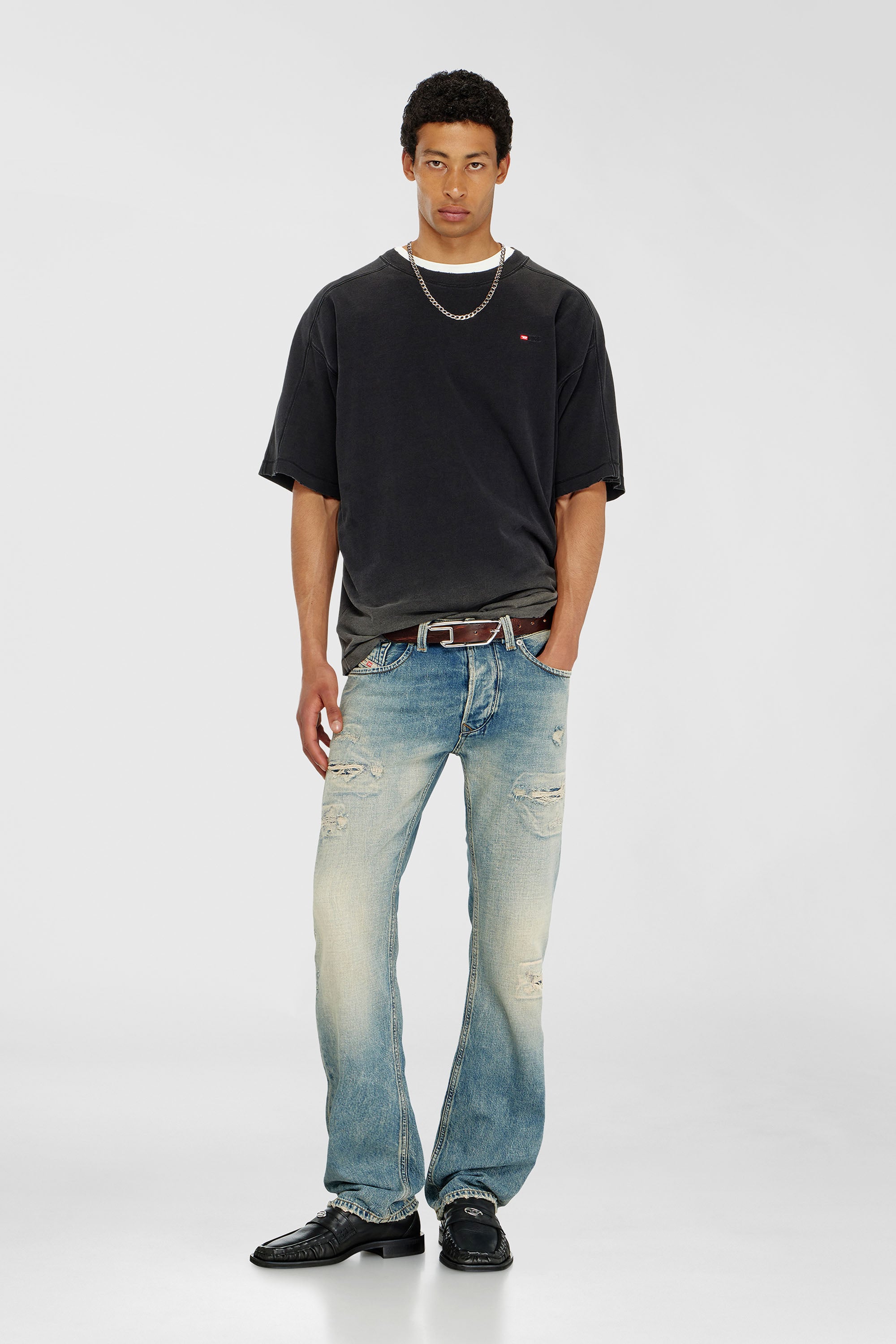 Diesel - T-CROX, Male's Cotton T-shirt with degrad&eacute; effect in Black - 2