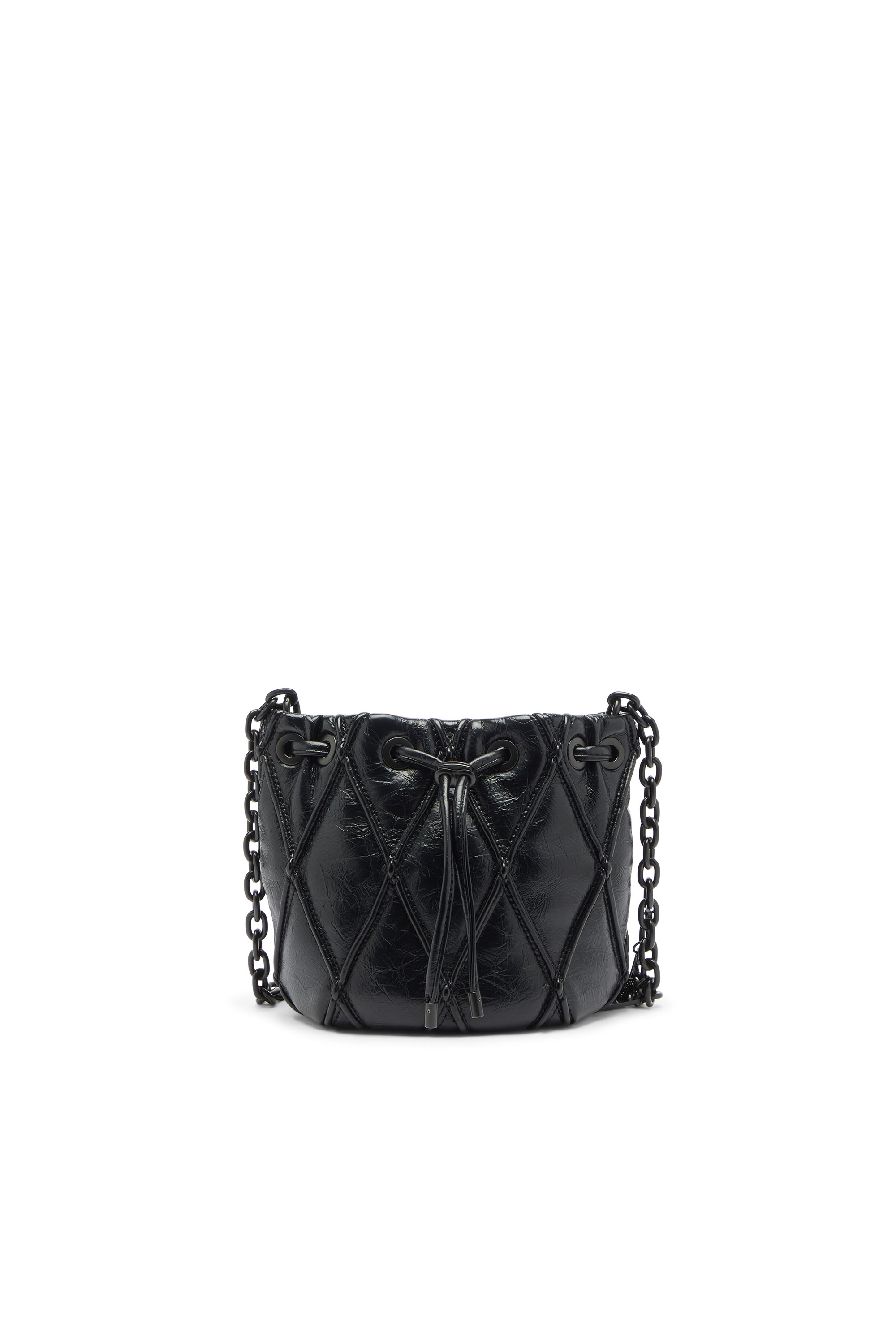 Diesel - CHARM-D BUCKET S, Woman's Charm-D - Bucket bag in shiny quilted PU in Black - 1