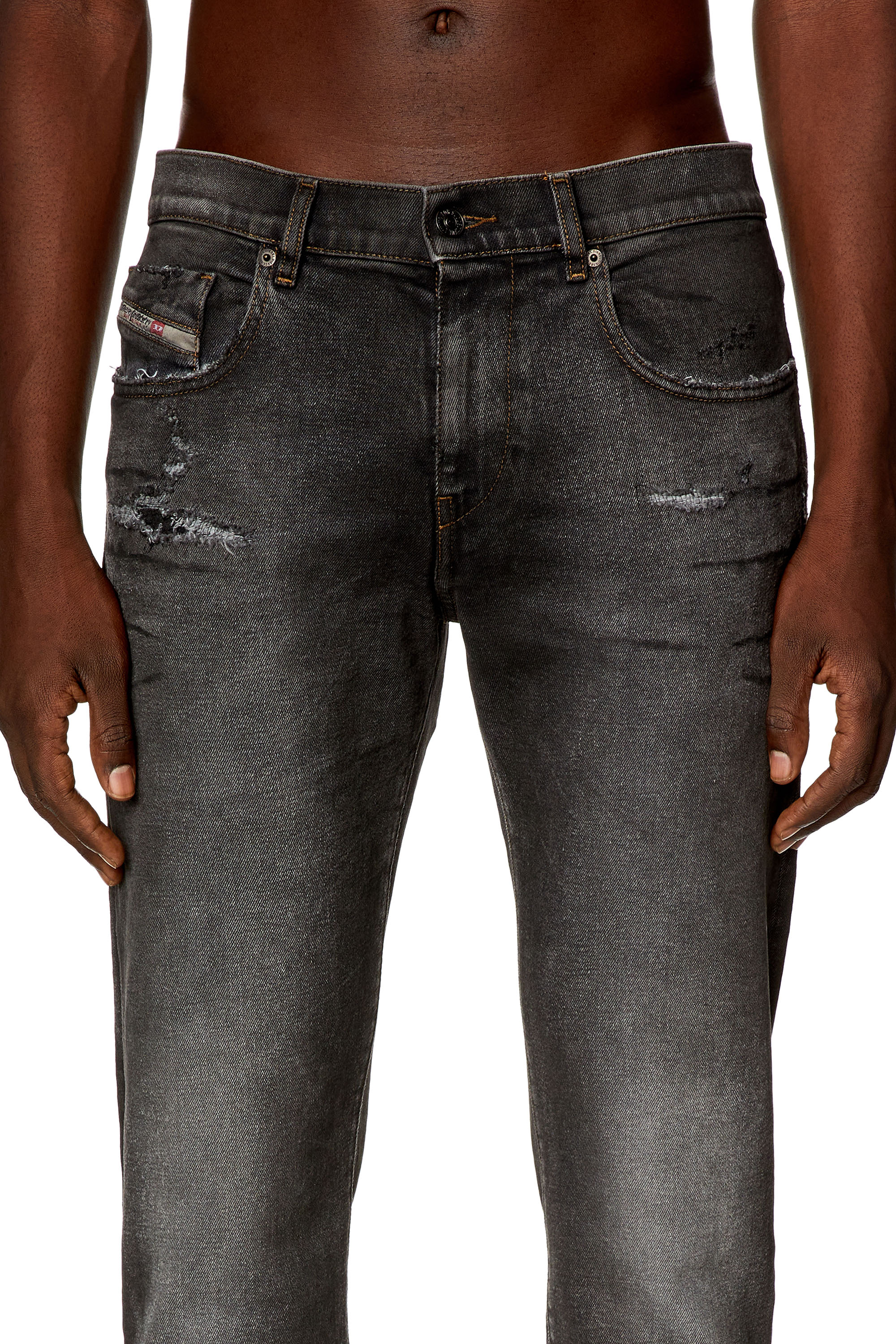 Diesel - Man's Slim Jeans 2019 D-Strukt E9D78, Black/Dark grey - 3