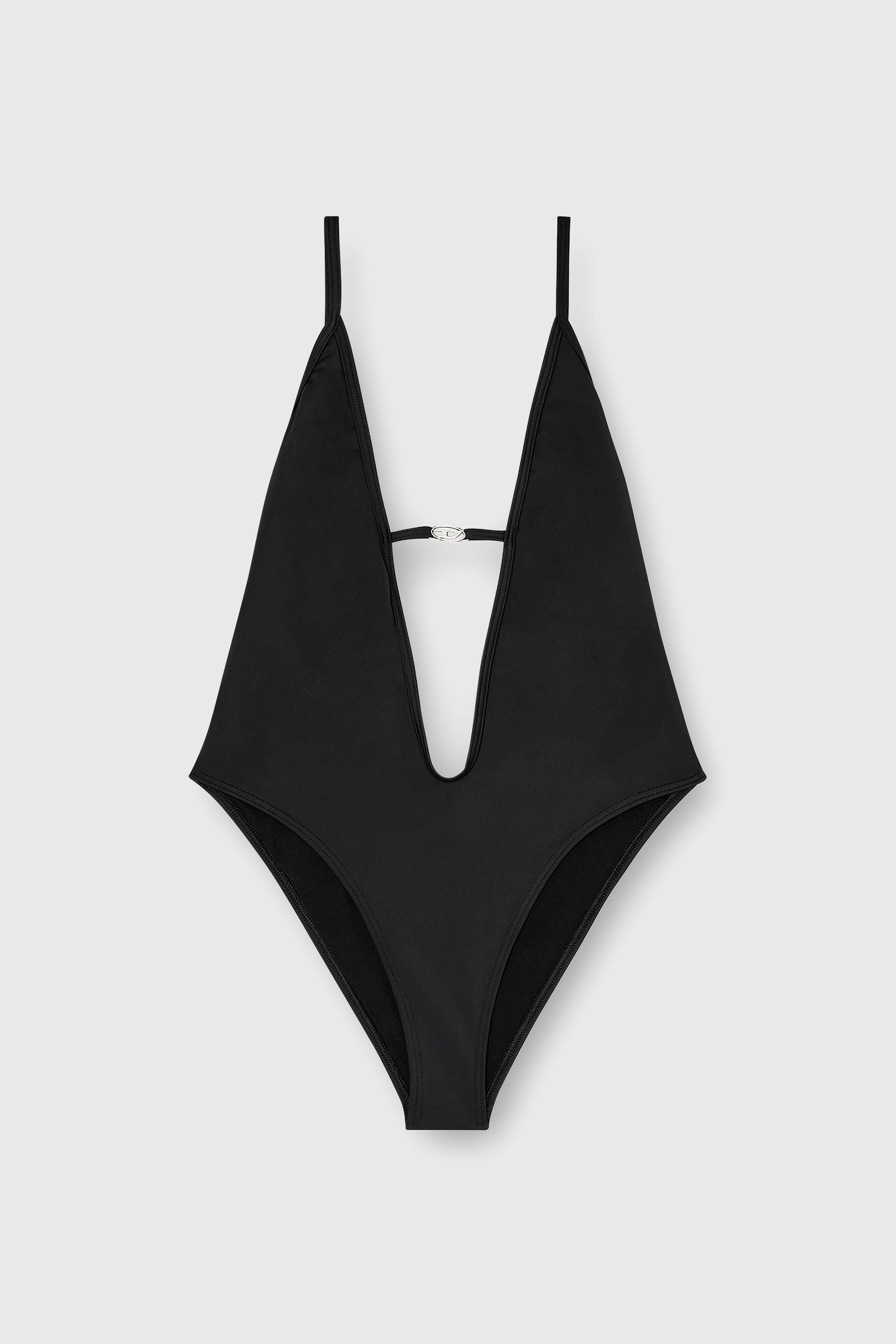 Diesel - DAISY-DNM, Woman's Swimsuit in nylon with deep neckline in Black - 2
