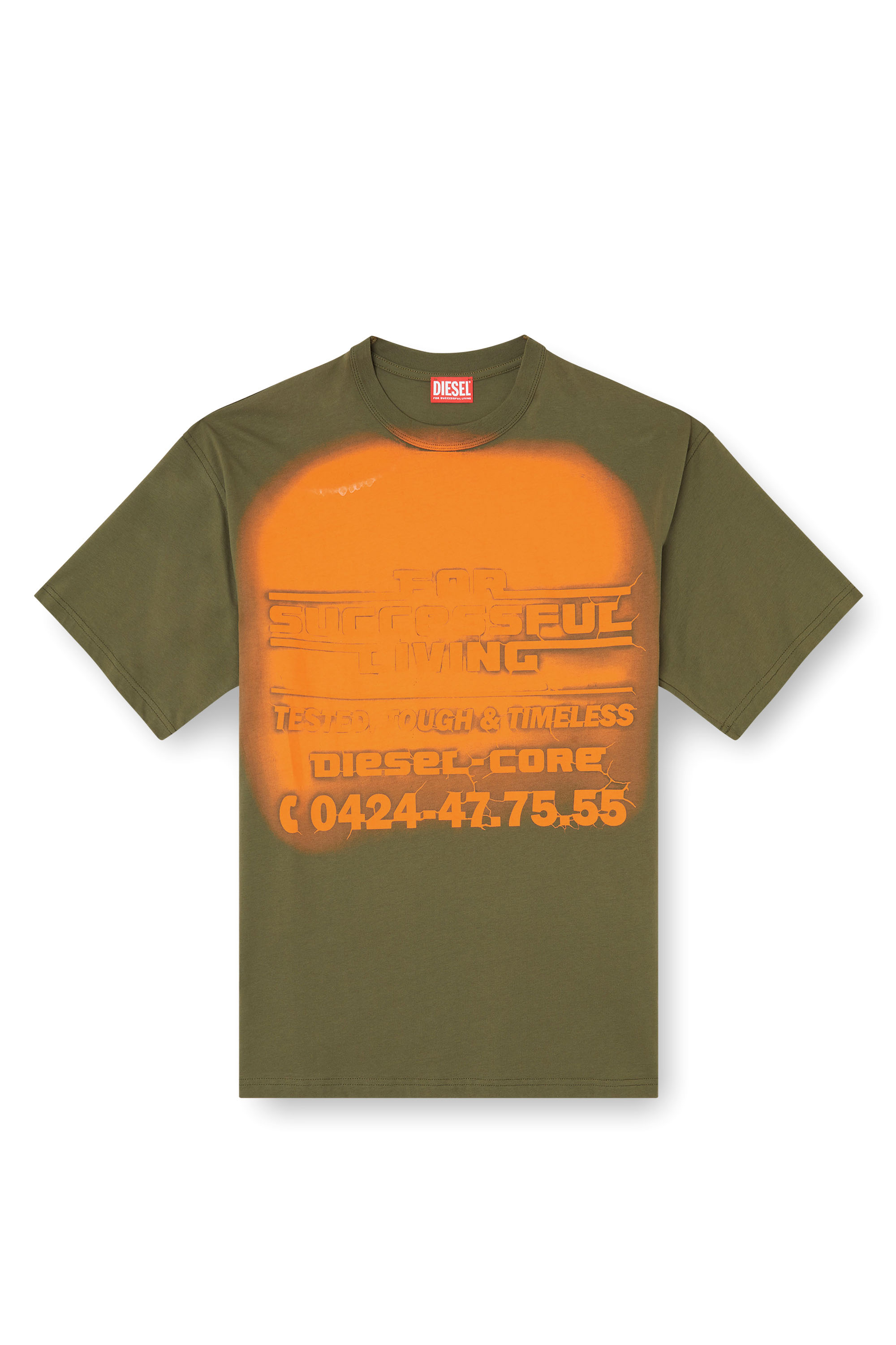 Diesel - T-BOXT-R15, T-shirt à motif graphique avec logo éclaté Homme in Vert - 3