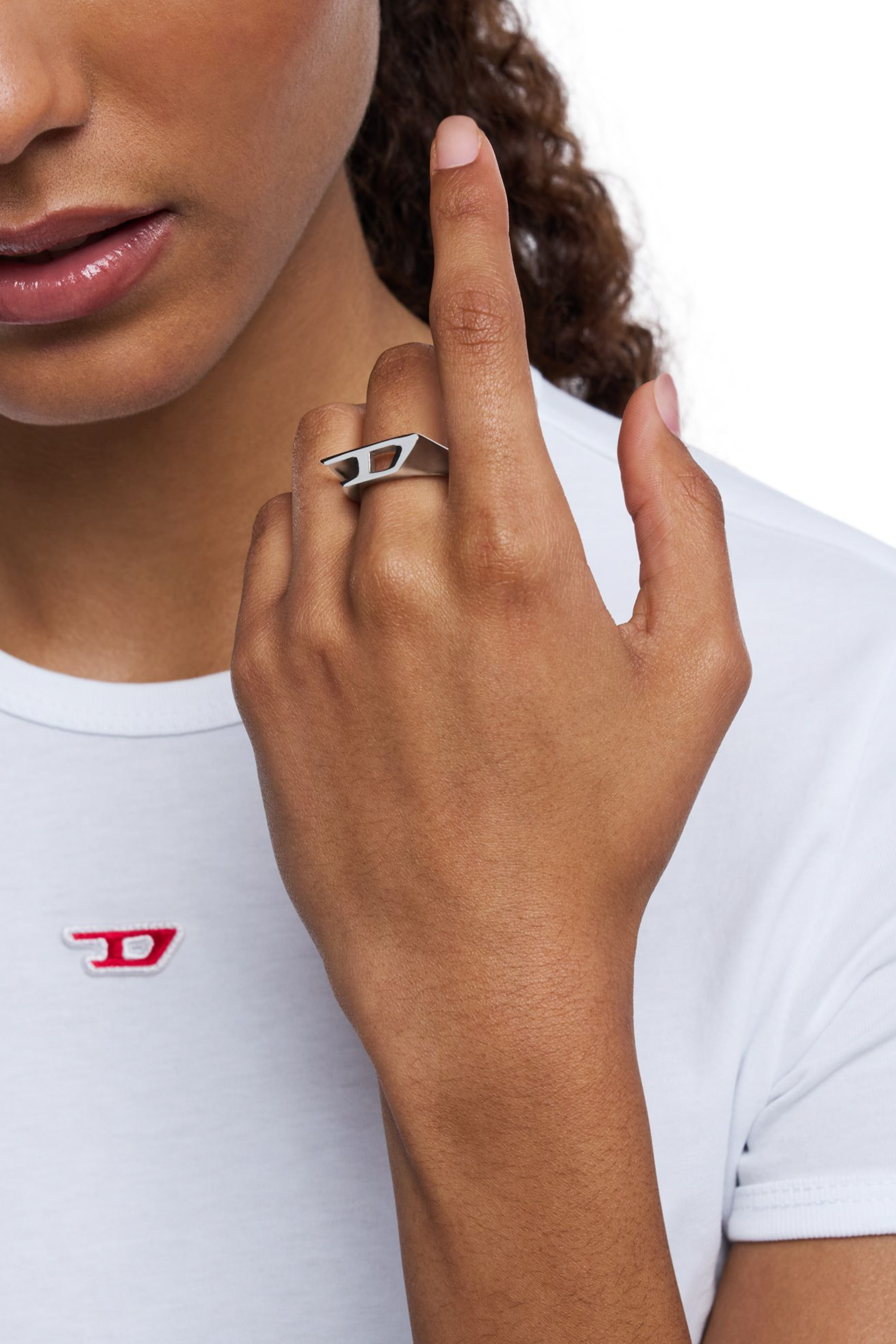 Diesel - DX1638040 JEWELLERY, Bague chevalière en acier inoxydable Mixte in Gris argenté - 3