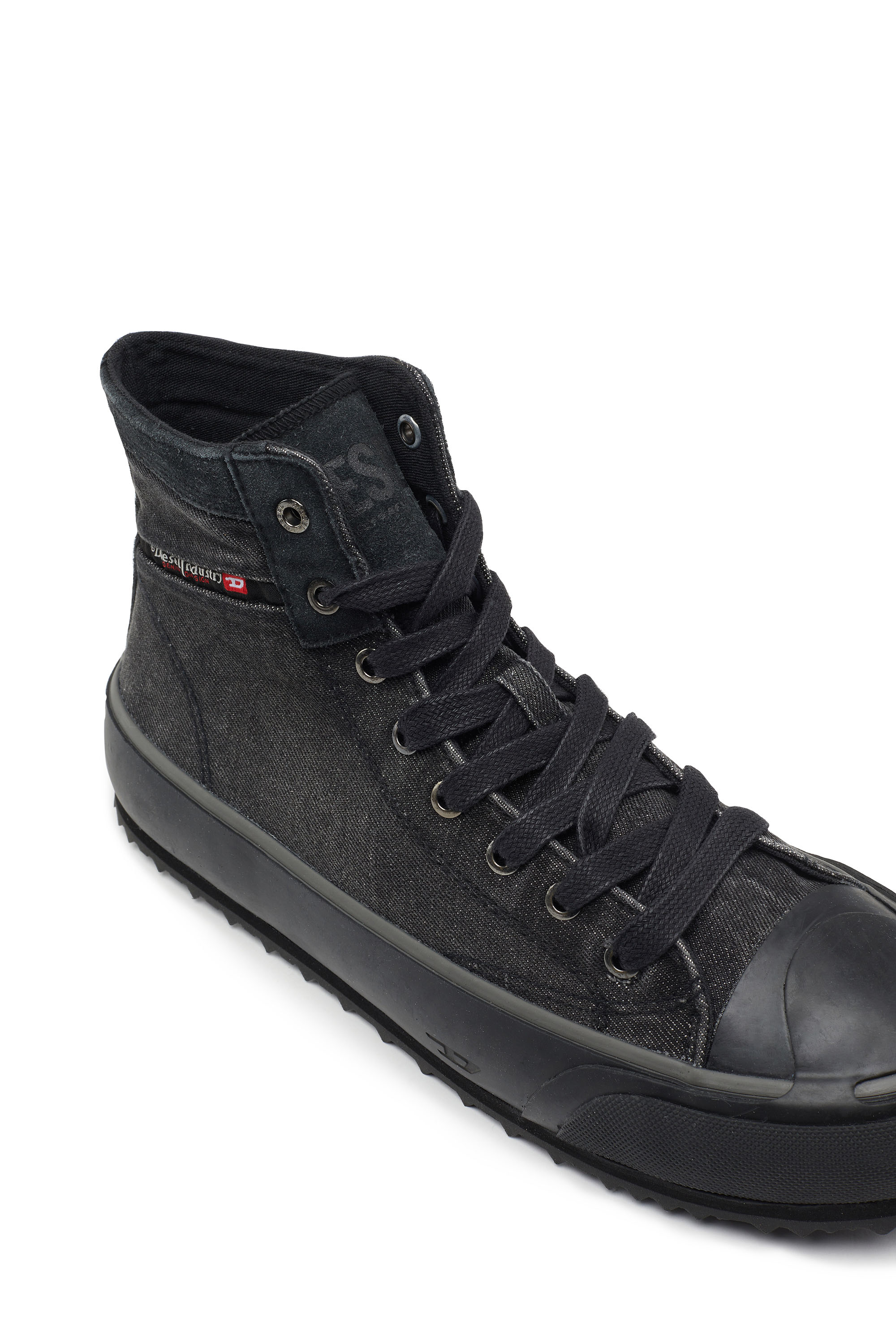 S-PRINCIPIA MID, Negro Diesel - S-PRINCIPIA MID, Deportivas altas de denim con bandera Hombre in Negro - 6