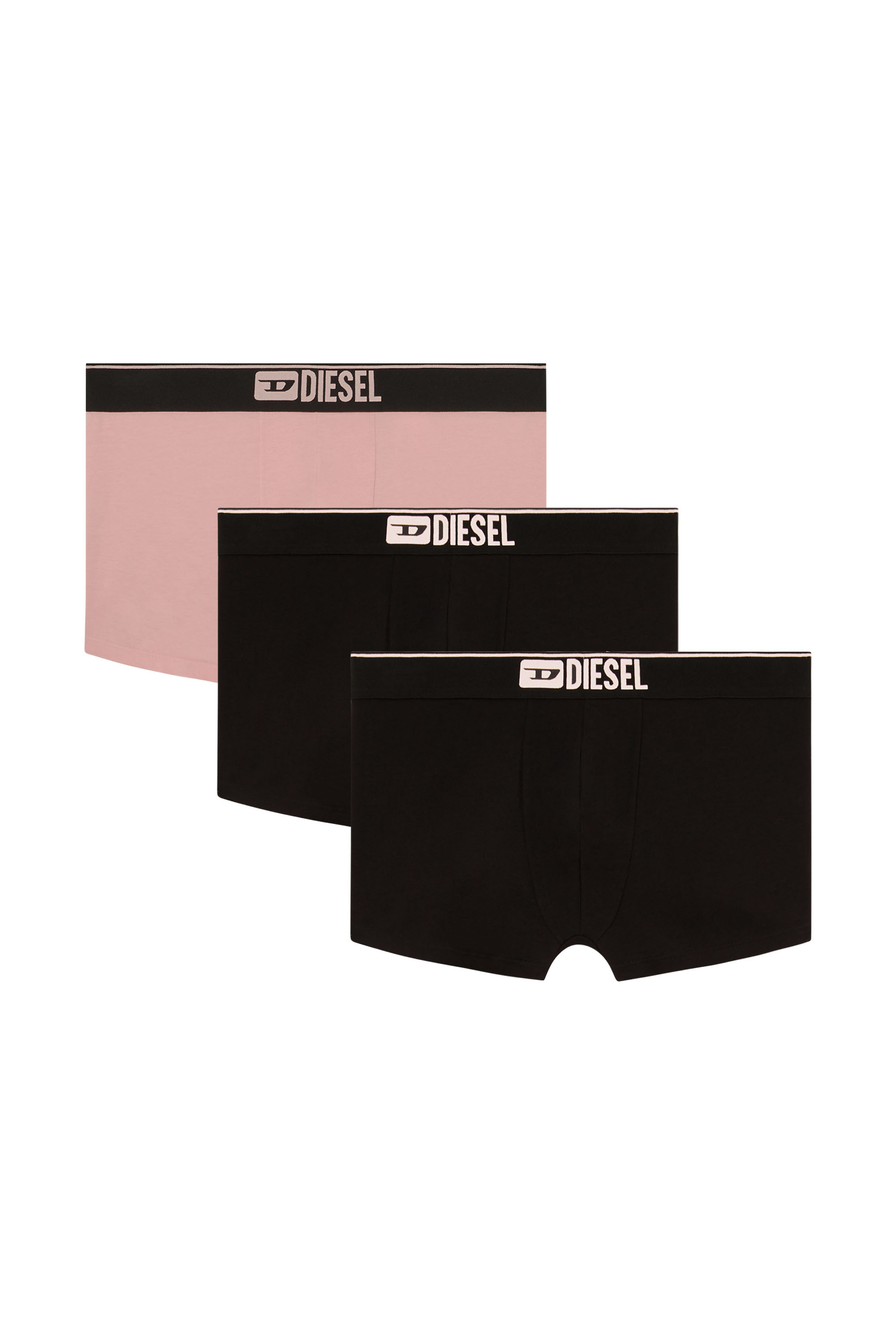 Diesel - DAMIEN-D-BOX-3PACK, Male's Three-pack stretch cotton trunks with floral motif in Multicolor/Black - 1