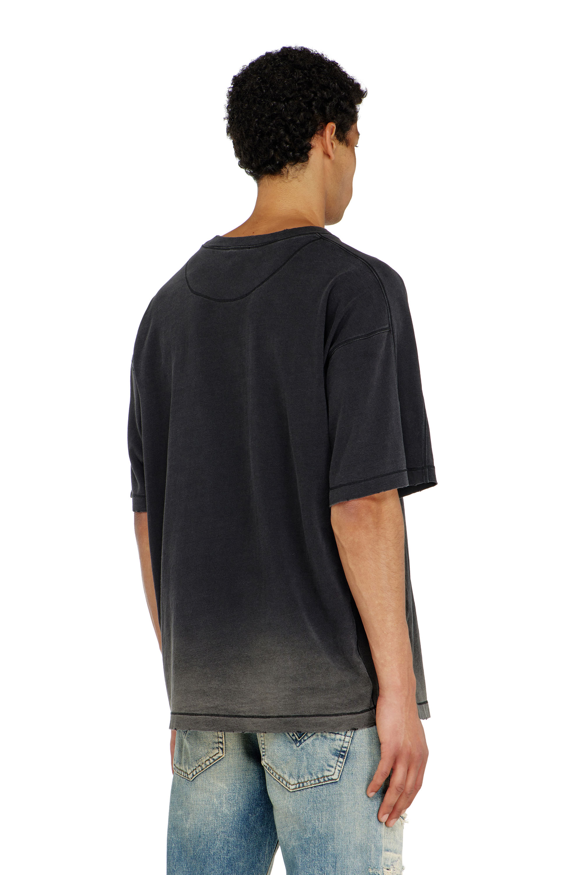 Diesel - T-CROX, Male's Cotton T-shirt with degrad&eacute; effect in null - 4