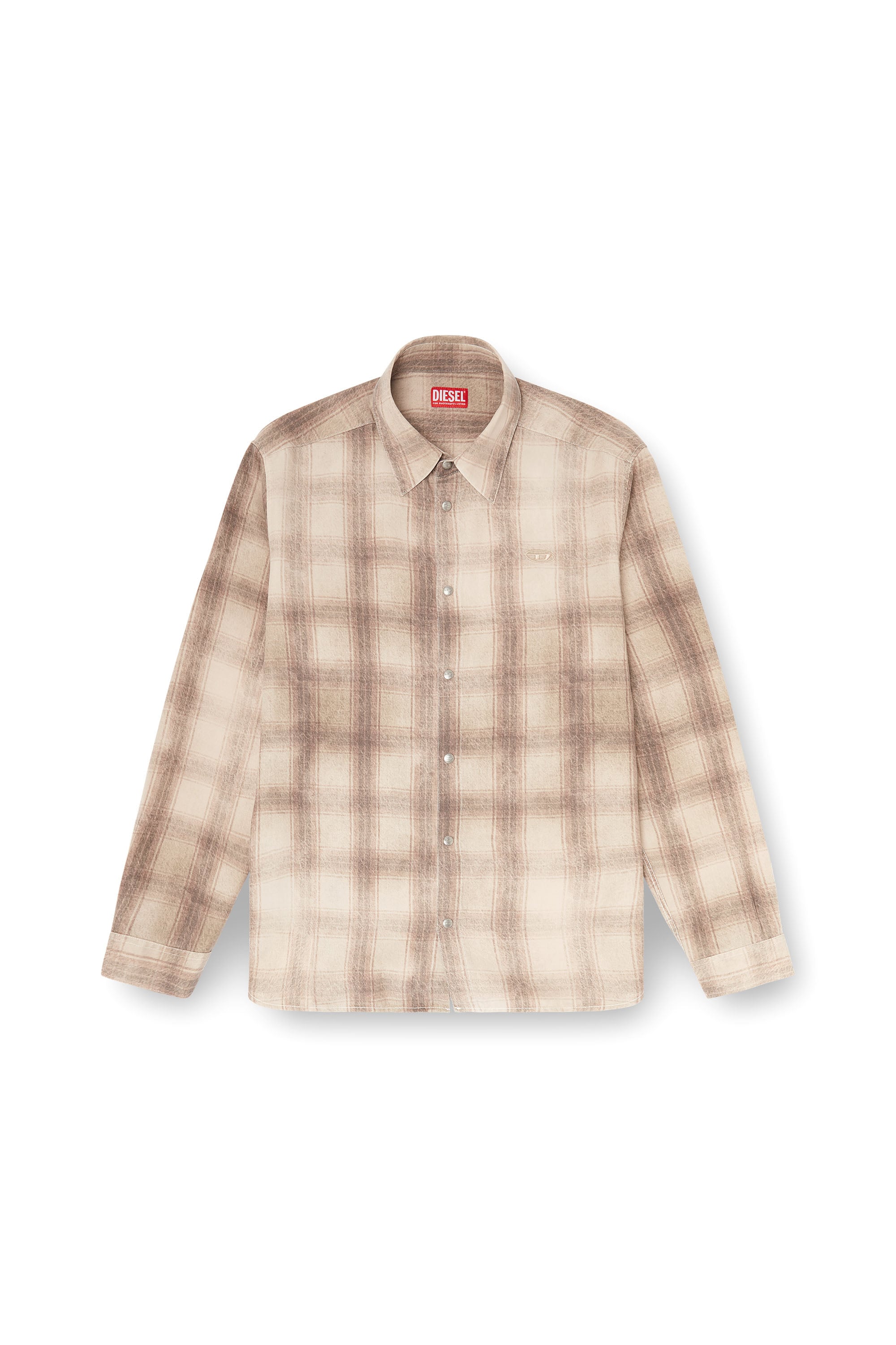 Diesel - S-SIMPLY-JMCM, Chemise &agrave; carreaux en tissu fluide Homme in Marron - 3
