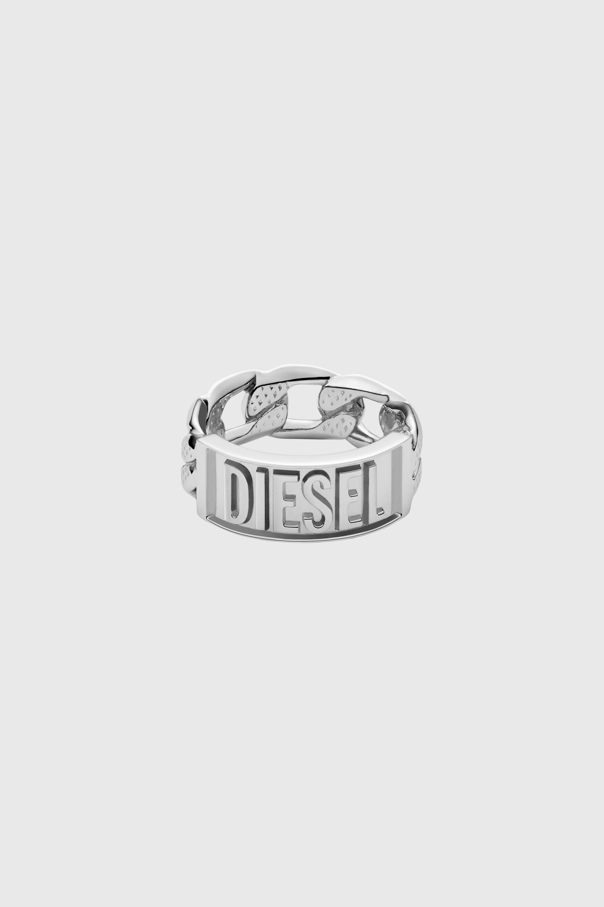 Diesel - DX1347, Man's Stainless steel band ring in Silver - 2