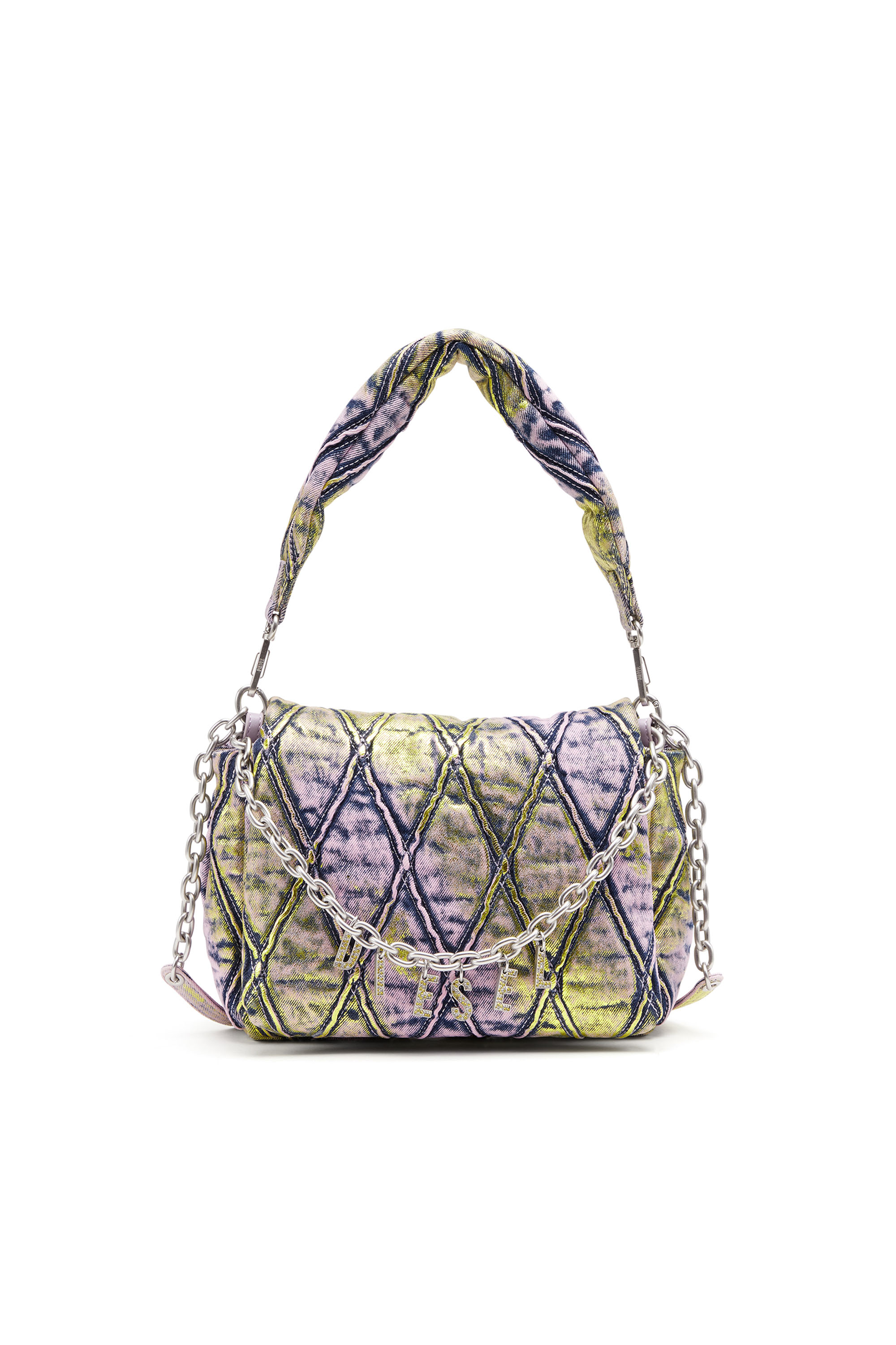 Women's Charm-D Shoulder M bag: shimmering quilted Denim