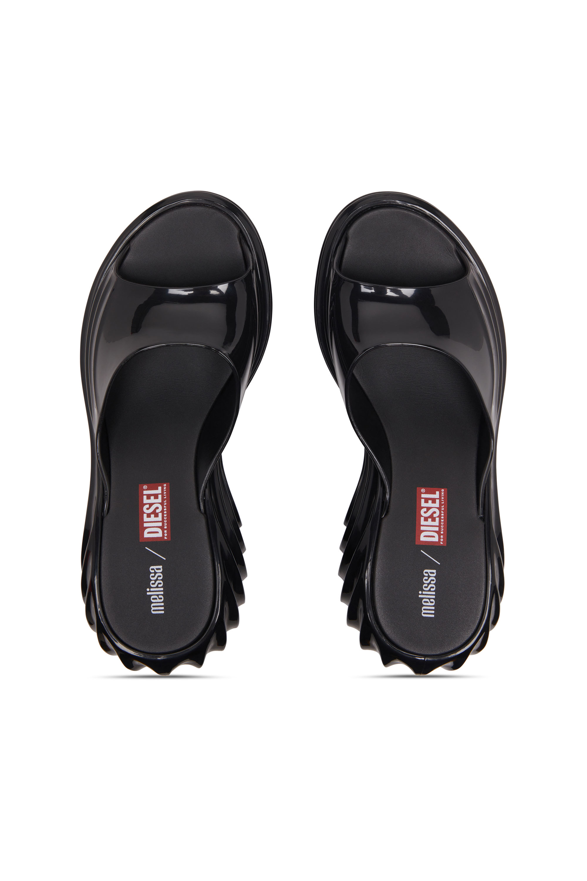 melissa DIESEL ブラック スライドサンダル Women's Platform mule in Melflex® | Black | Diesel