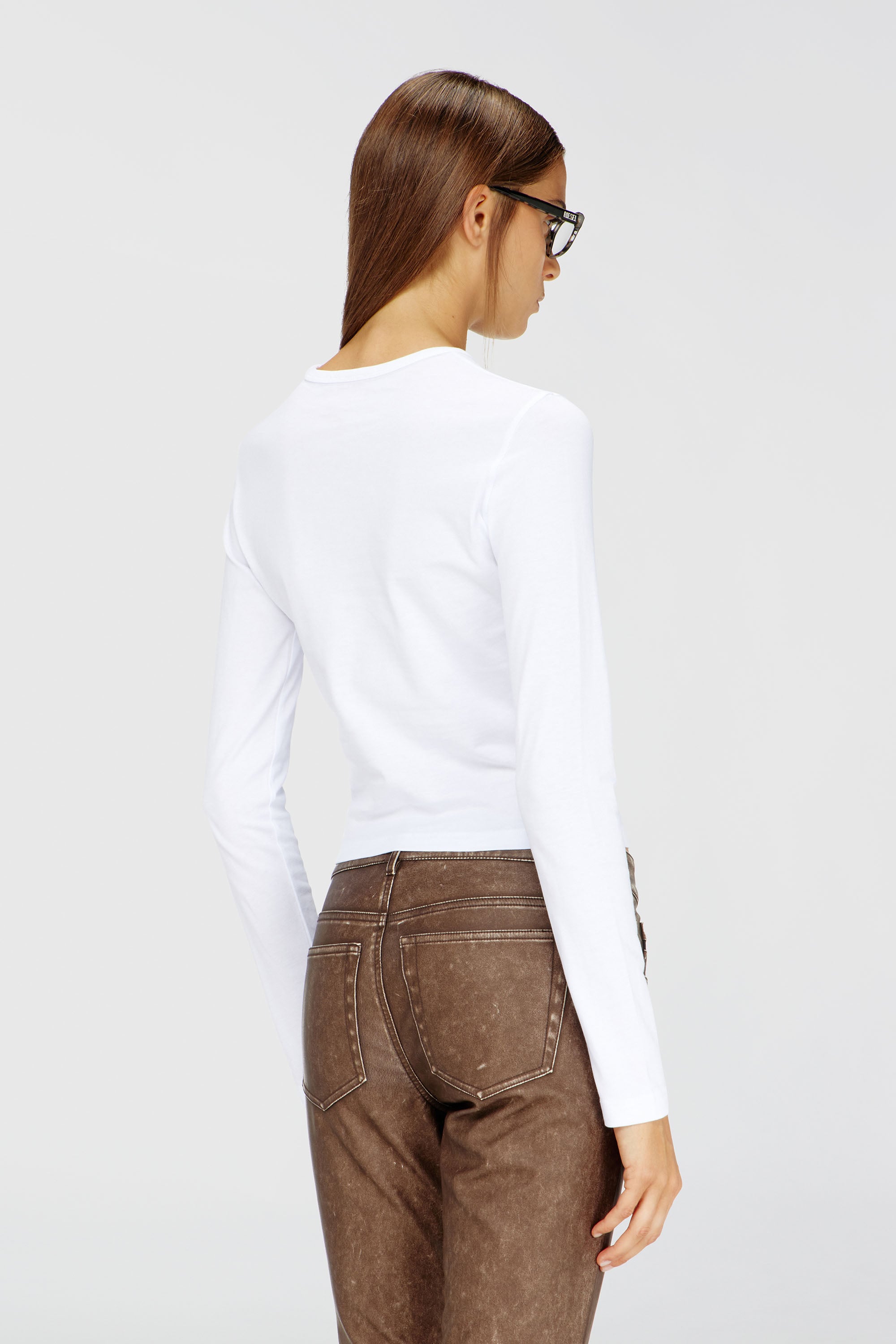 Women's Long-sleeve top with Oval D cut-out | White | Diesel