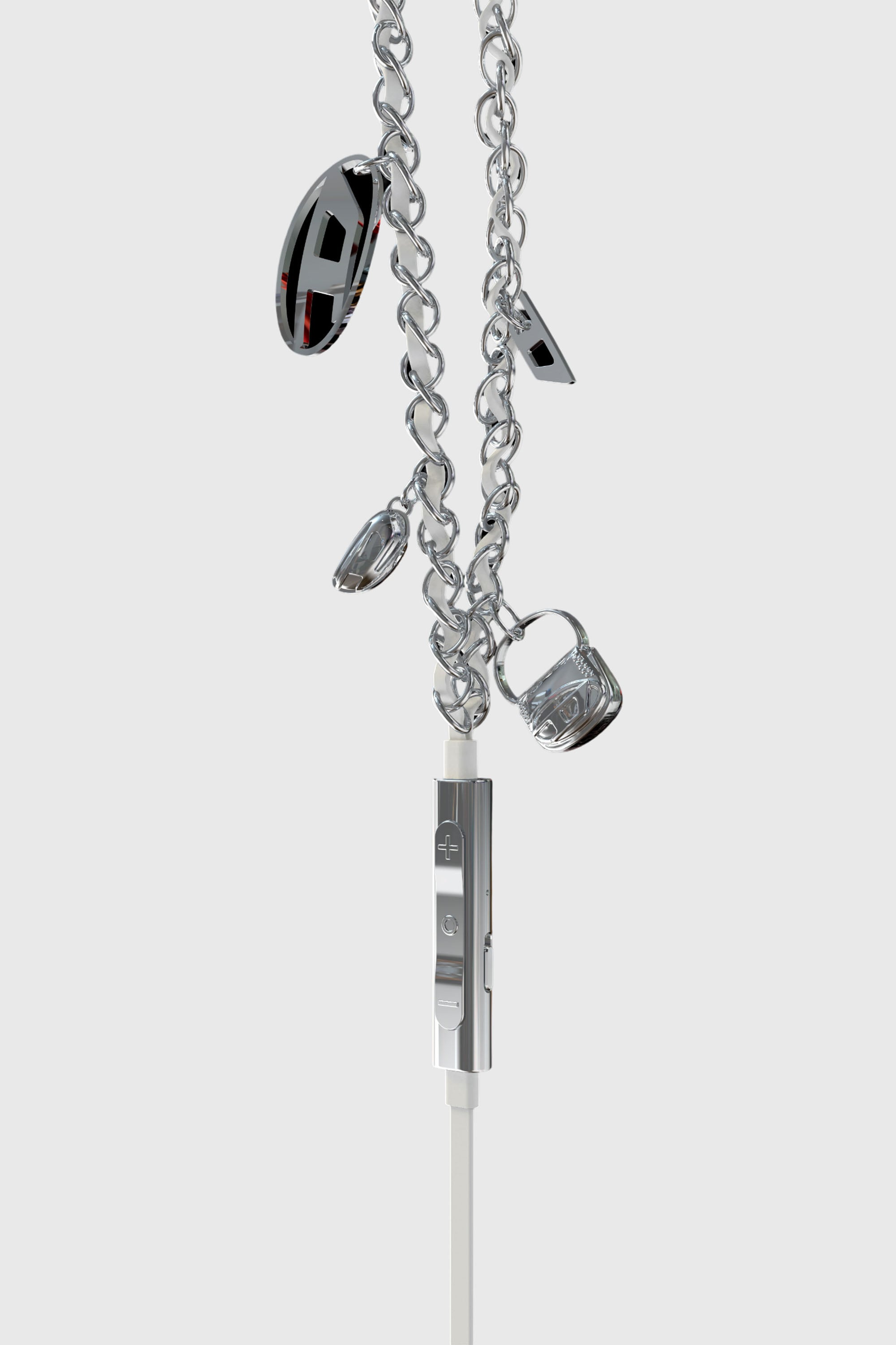 Diesel - 60458  WIRED EARBUDS WIRED EARBUDS, &Eacute;couteurs filaires et charms Mixte in Gris argent&eacute; - 2