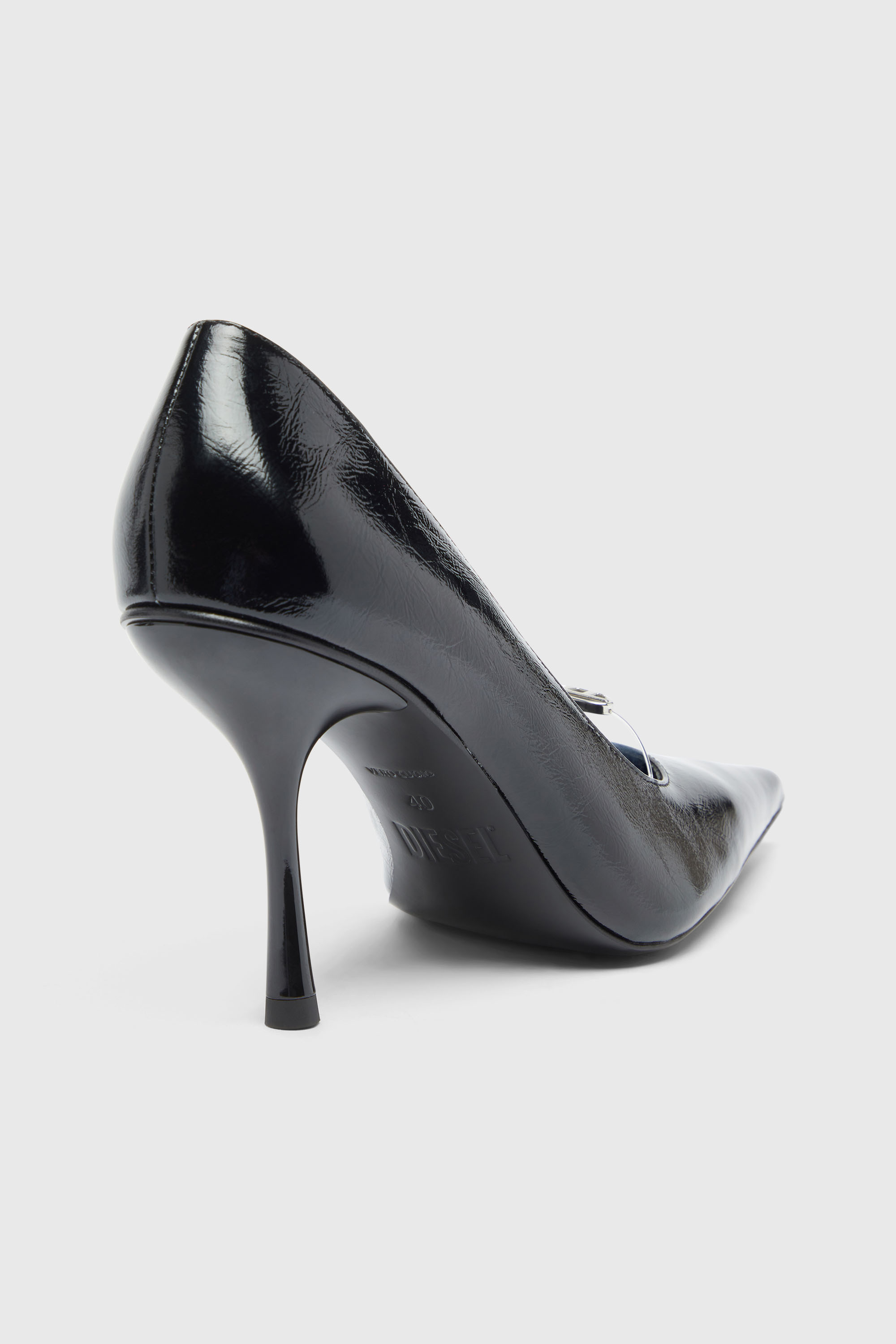 Diesel - D-JEWELS 90 P, Female's D-Jewels - Pumps in naplak leather in Black - 4