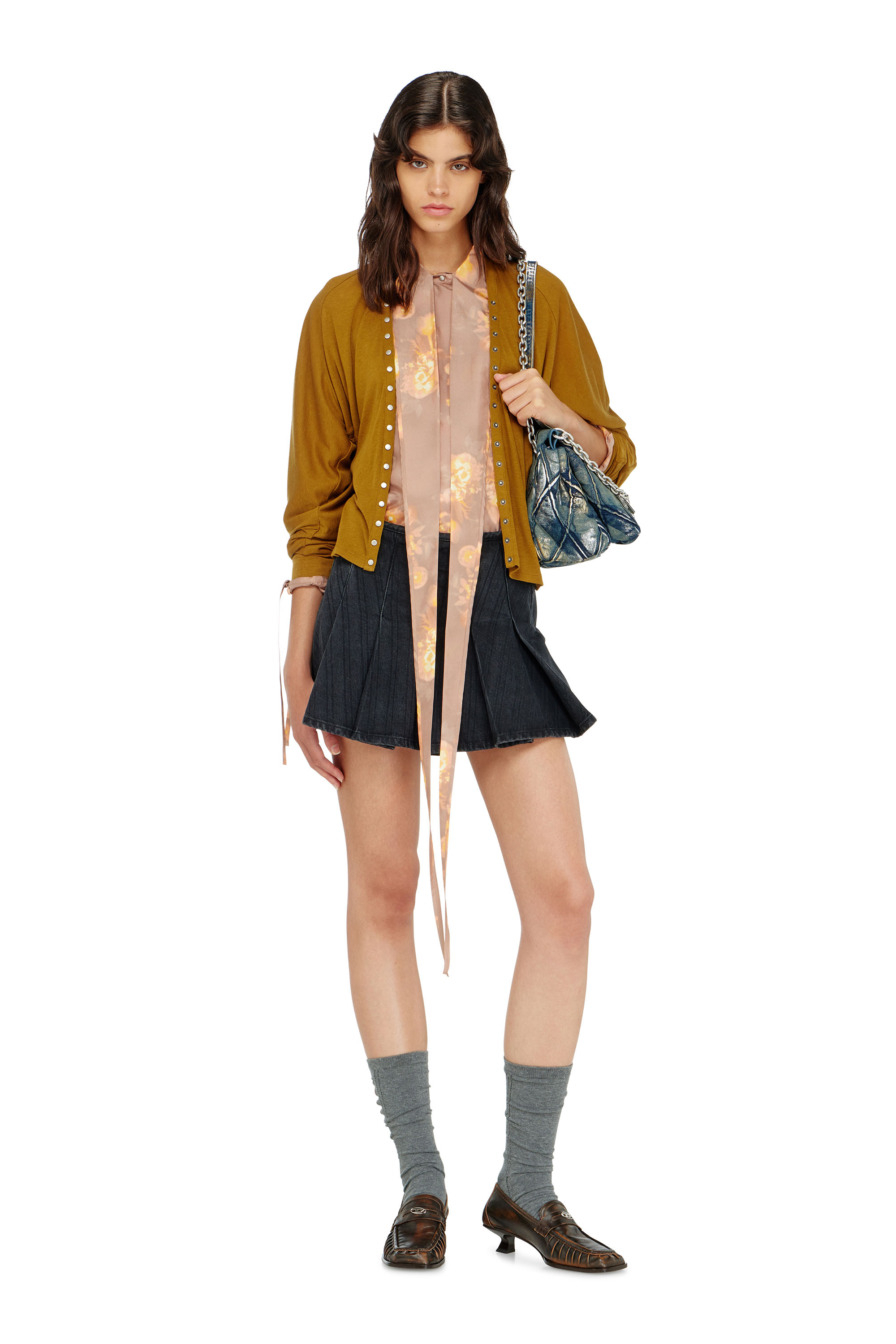 Diesel - C-ALLAS-T1, Woman's Shirt in floral-print habotai silk in null - 1