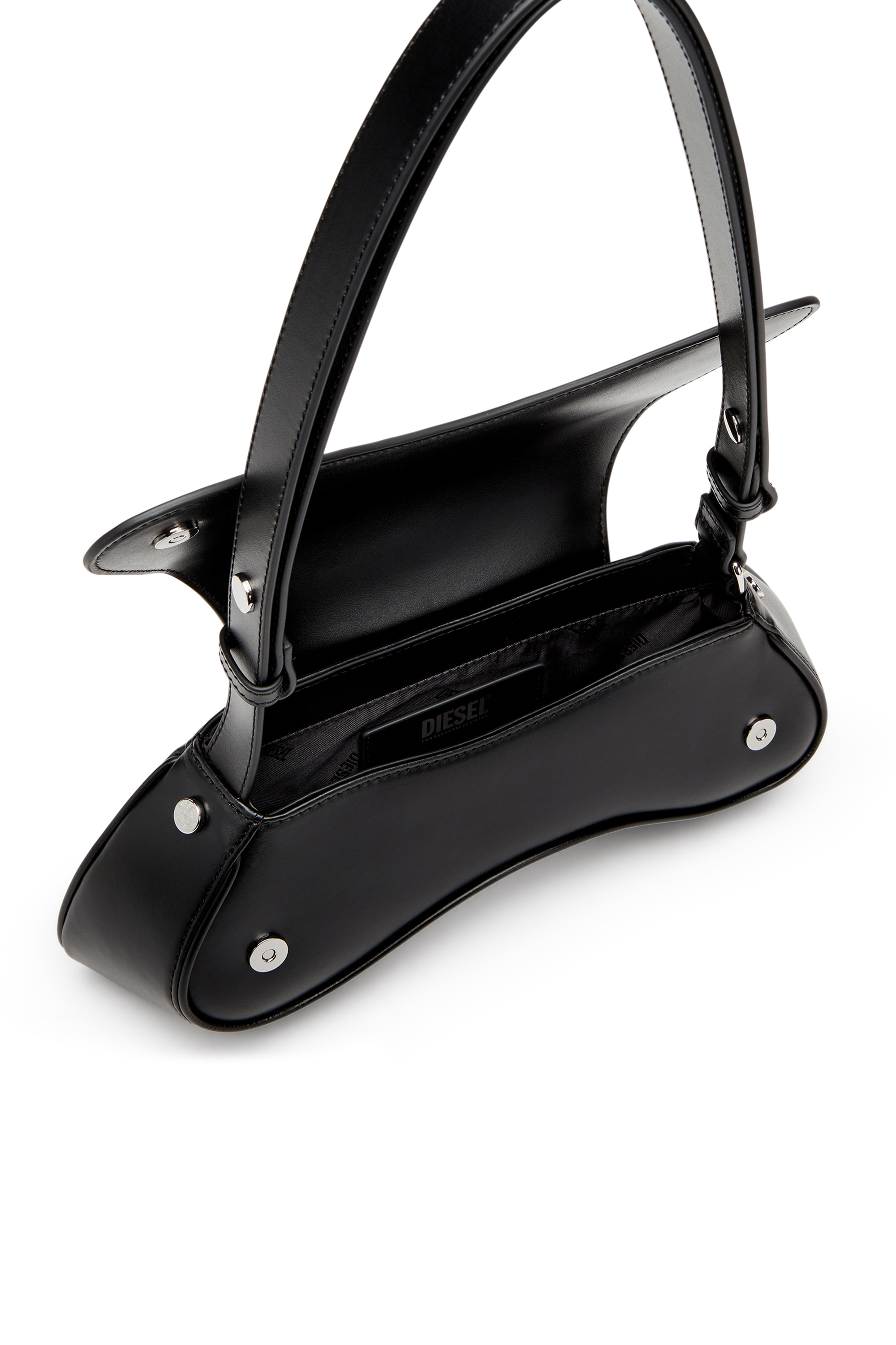 Diesel - PLAY CROSSBODY, Female's Play-Crossbody bag in semi gloss leather in Black - 4