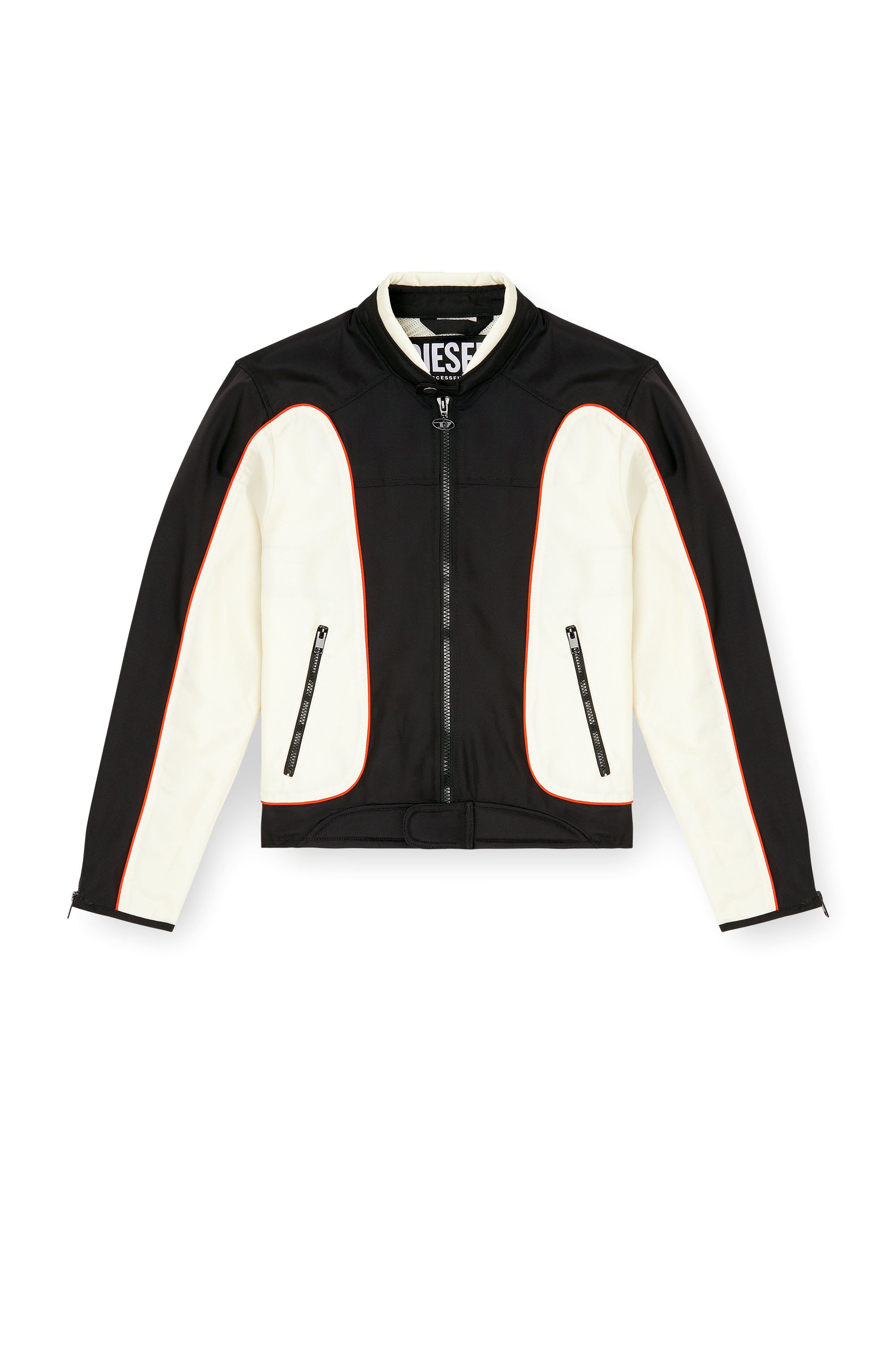 Diesel - J-BLINK-A, Chaqueta biker con bloques de color y ribetes Hombre in Multicolor - 2