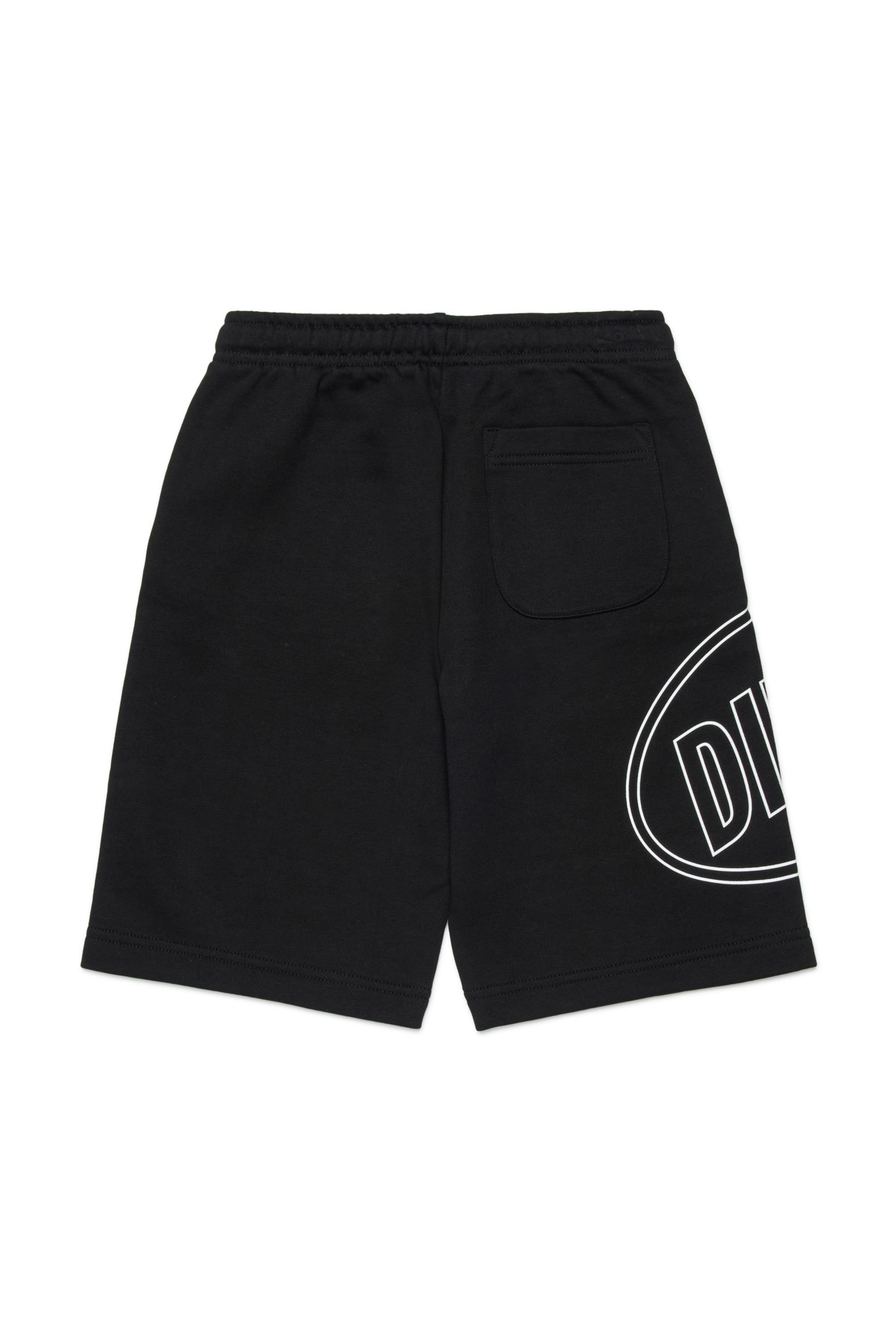 Diesel - PCIRCLE SHORT, Man's Cotton bermudas with maxi print in Black - 2