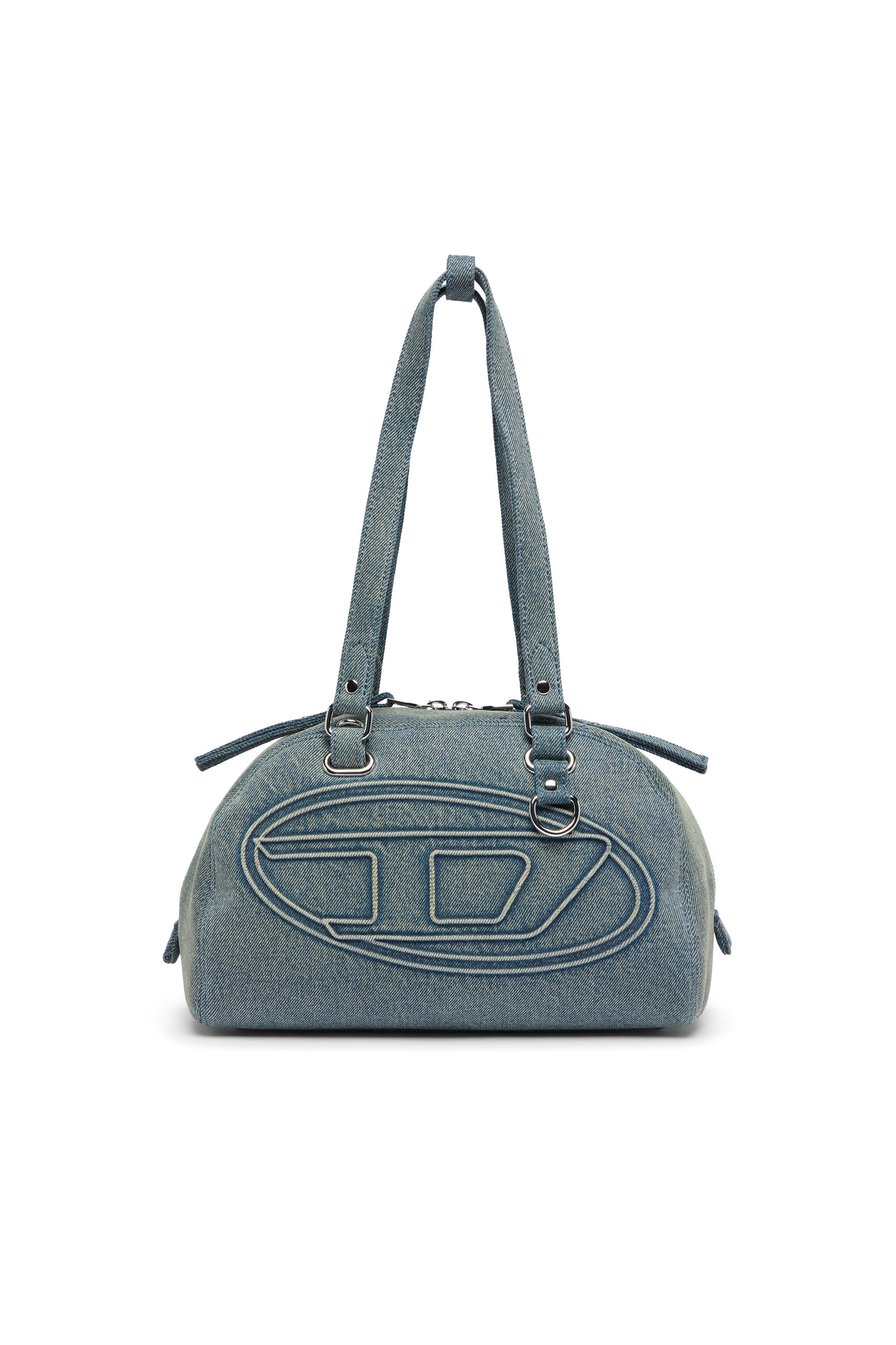 Diesel - 1DR DOME SOFT SHOULDER, 1DR Dome-Bolso de hombro de denim con logo Oval D Unisex in Azul marino - 1