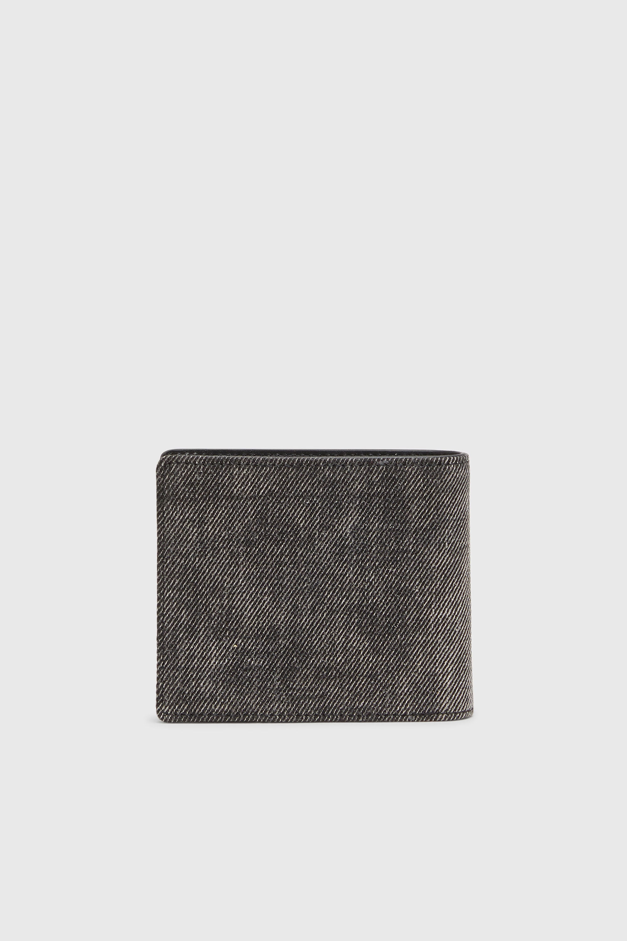 Diesel - 1DR BI FOLD COIN S 3D, Cartera de denim con lavado oscuro Unisex in Gris - 2