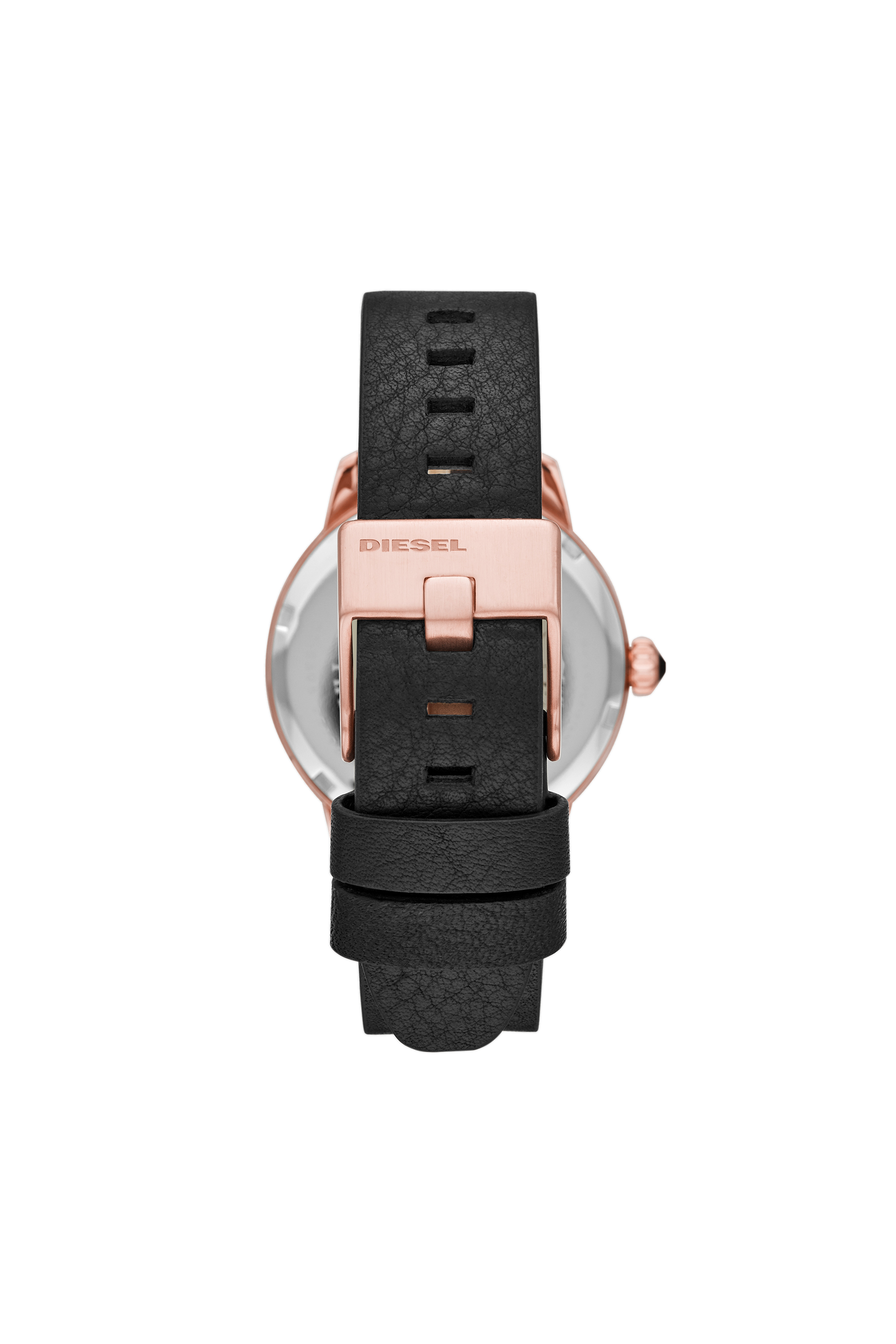 Diesel - DZ5595, Woman's Castilla three-hand black leather watch in Black/Pink - 2