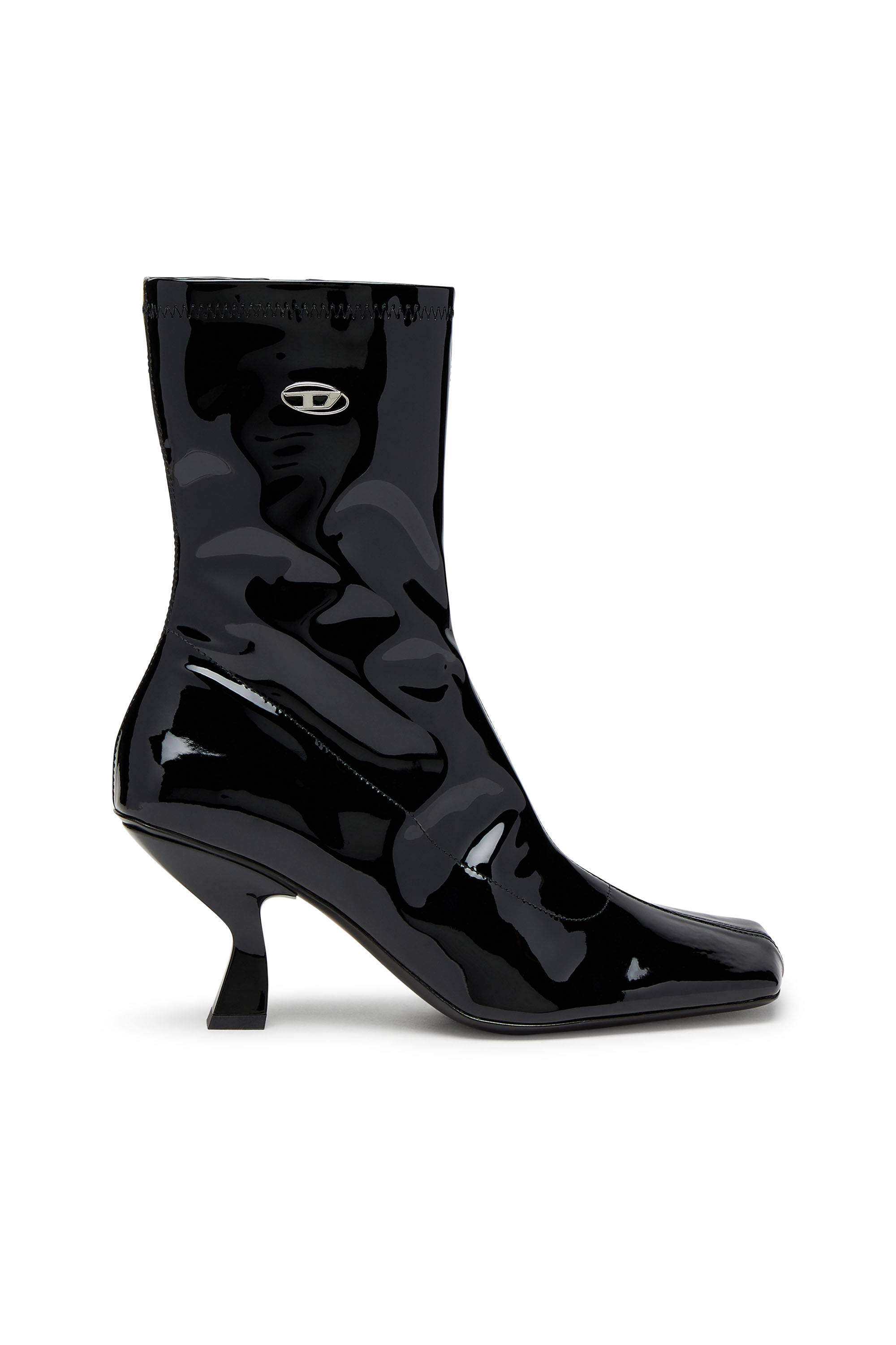 Diesel - D-AMBER MD BT, D-Amber-Bottines en PU stretch verni Femme in Noir - 1