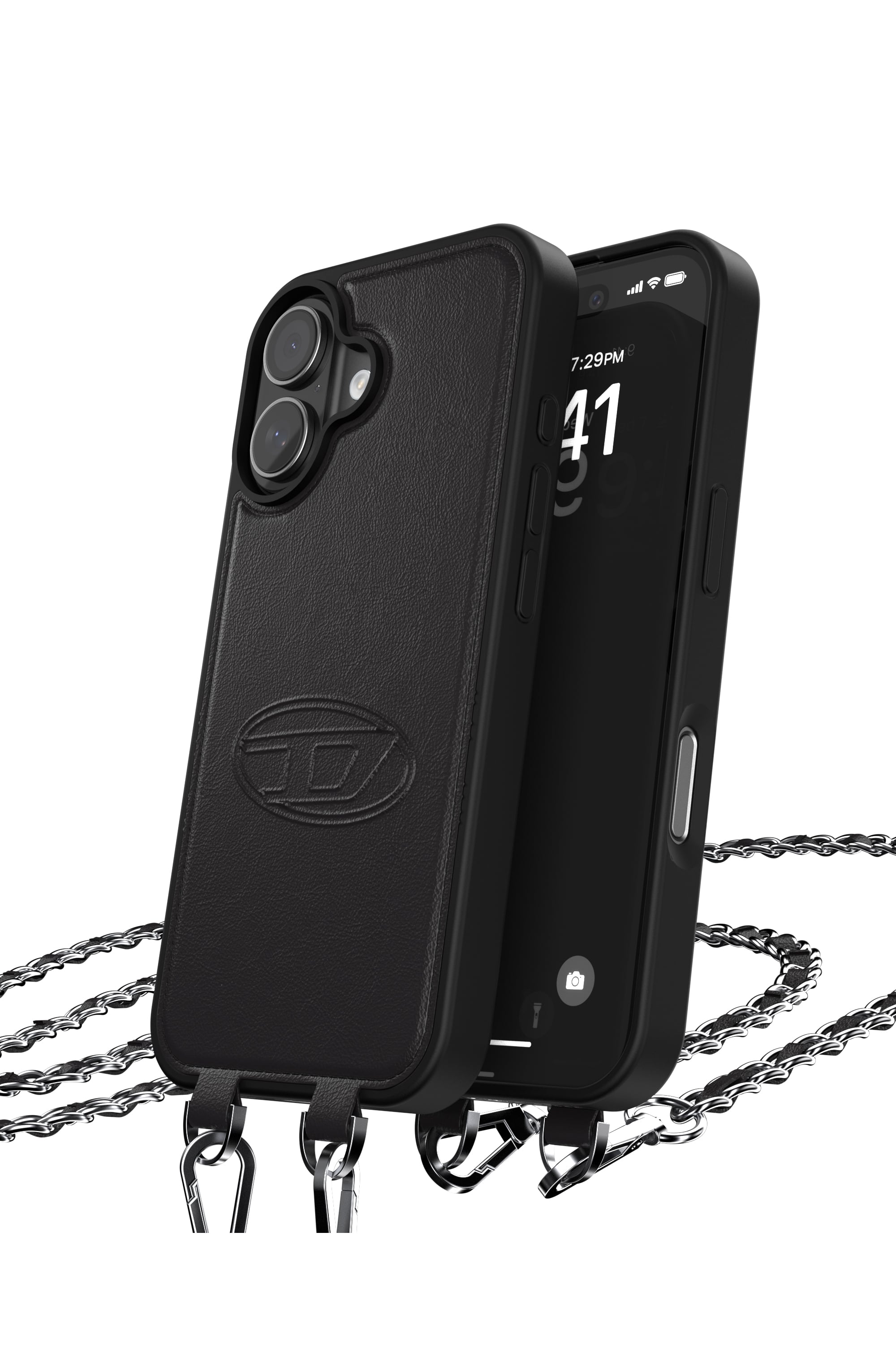 Diesel - 60661 MOULDED CASE, Unisex's Oval D case with wrist strap and MagSafe for iPhone 17 in Black - 3