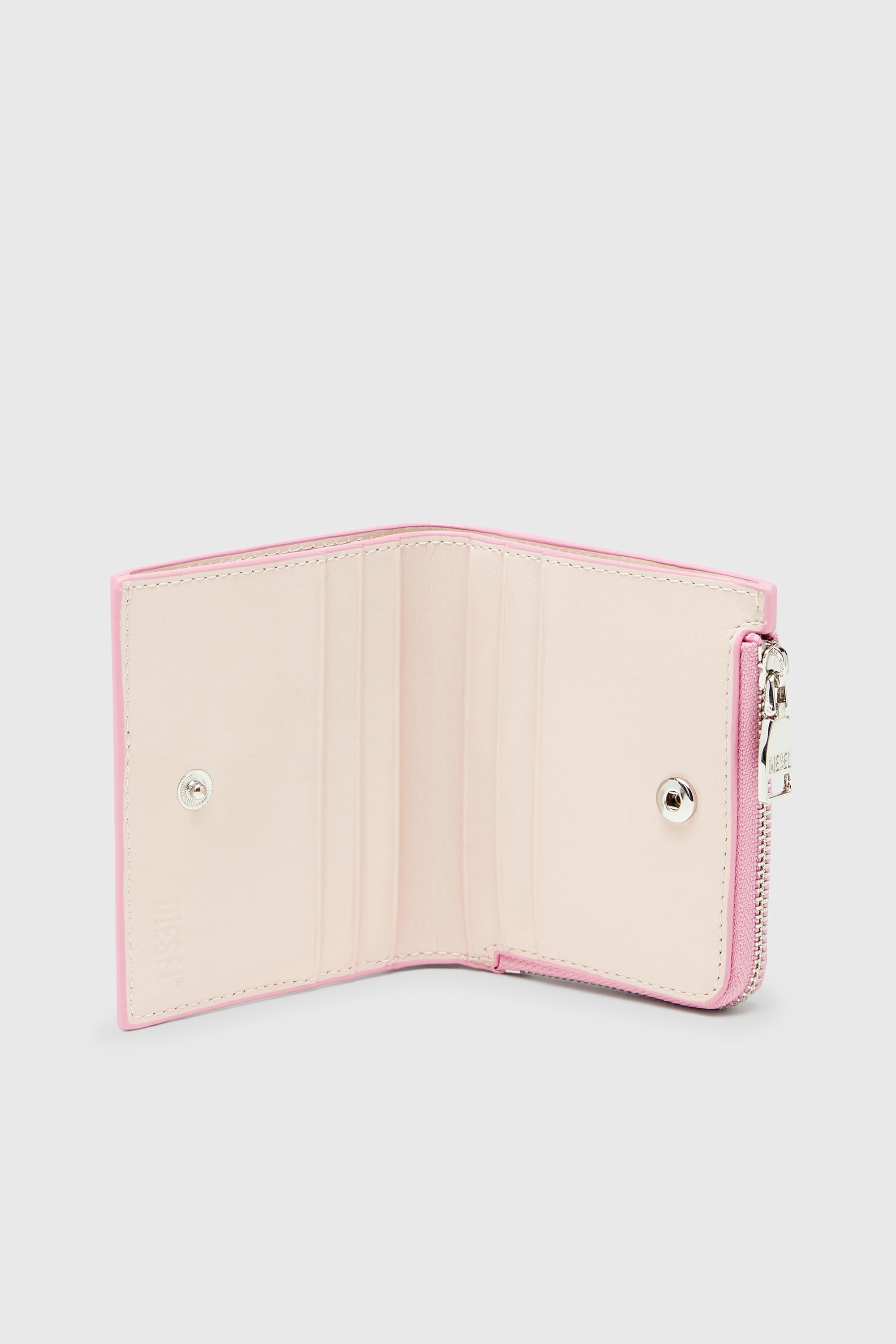 Diesel - PLAY BI FOLD ZIP L, Female's Bi-fold wallet in glossy PU in Pink - 3