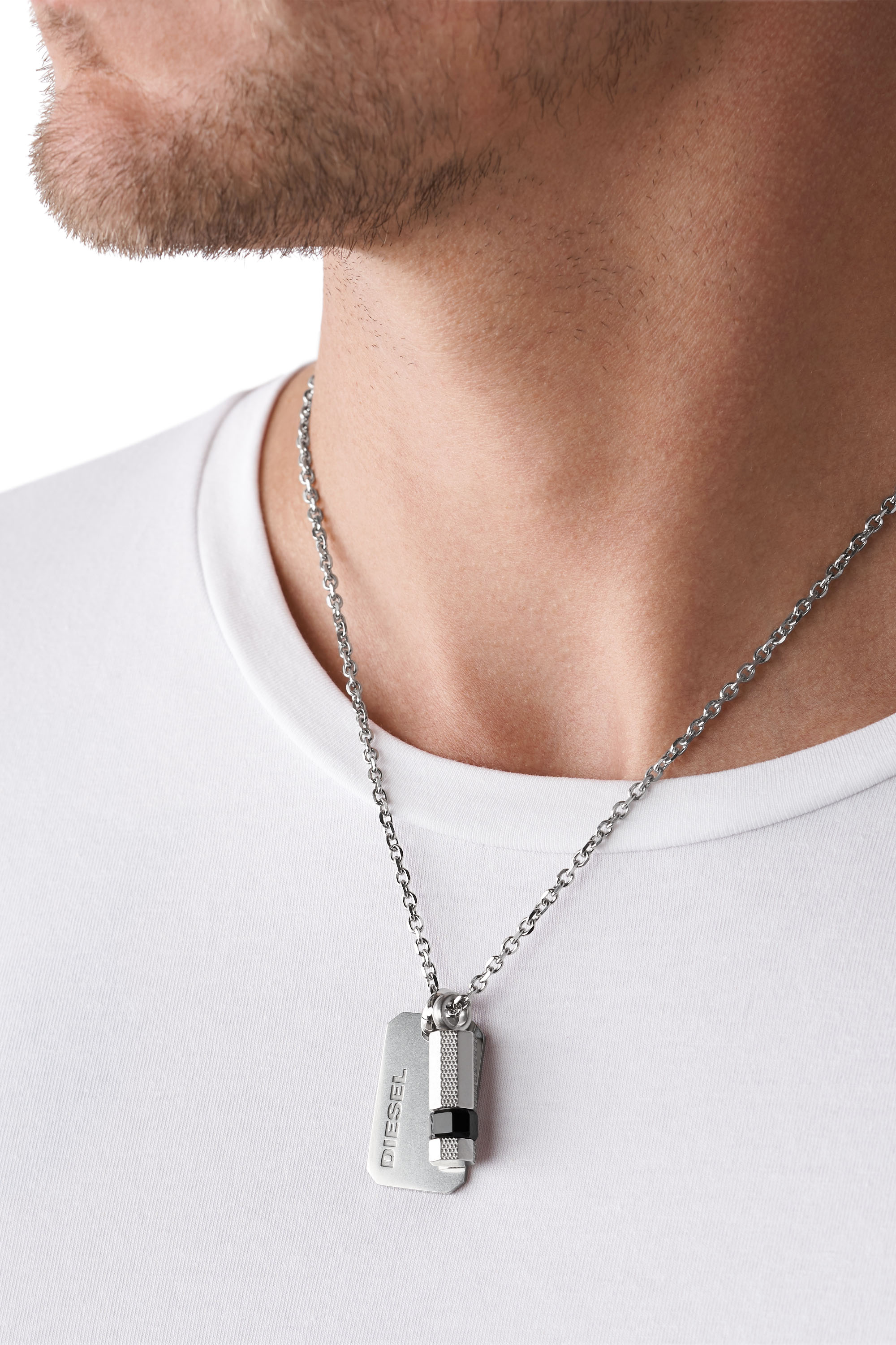 DX1156 Man: Double dog tag stainless steel pendant | Diesel