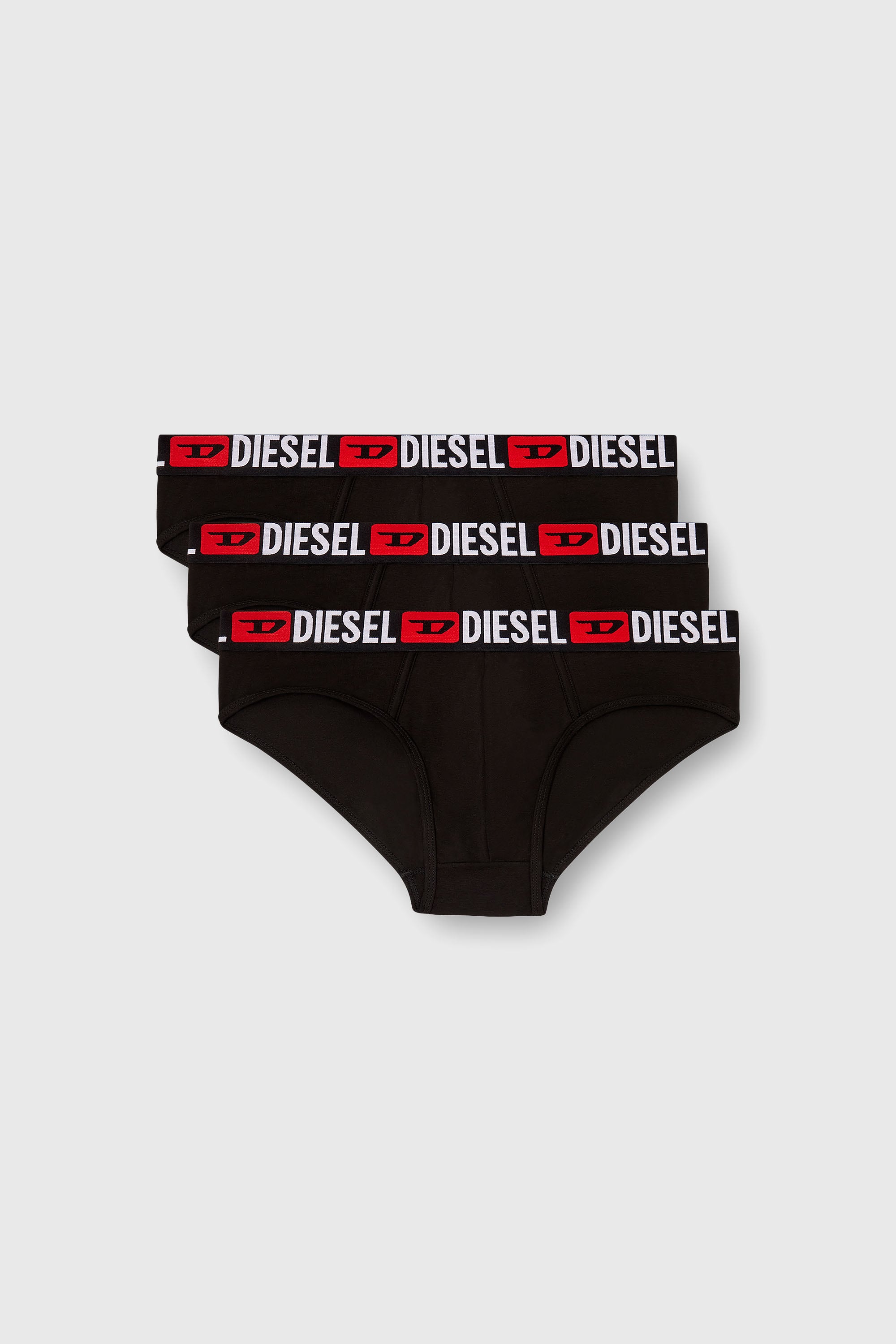 Diesel - UMBR-ANDRETHREEPACK, Male's Three-pack of solid-colour briefs in Black - 1