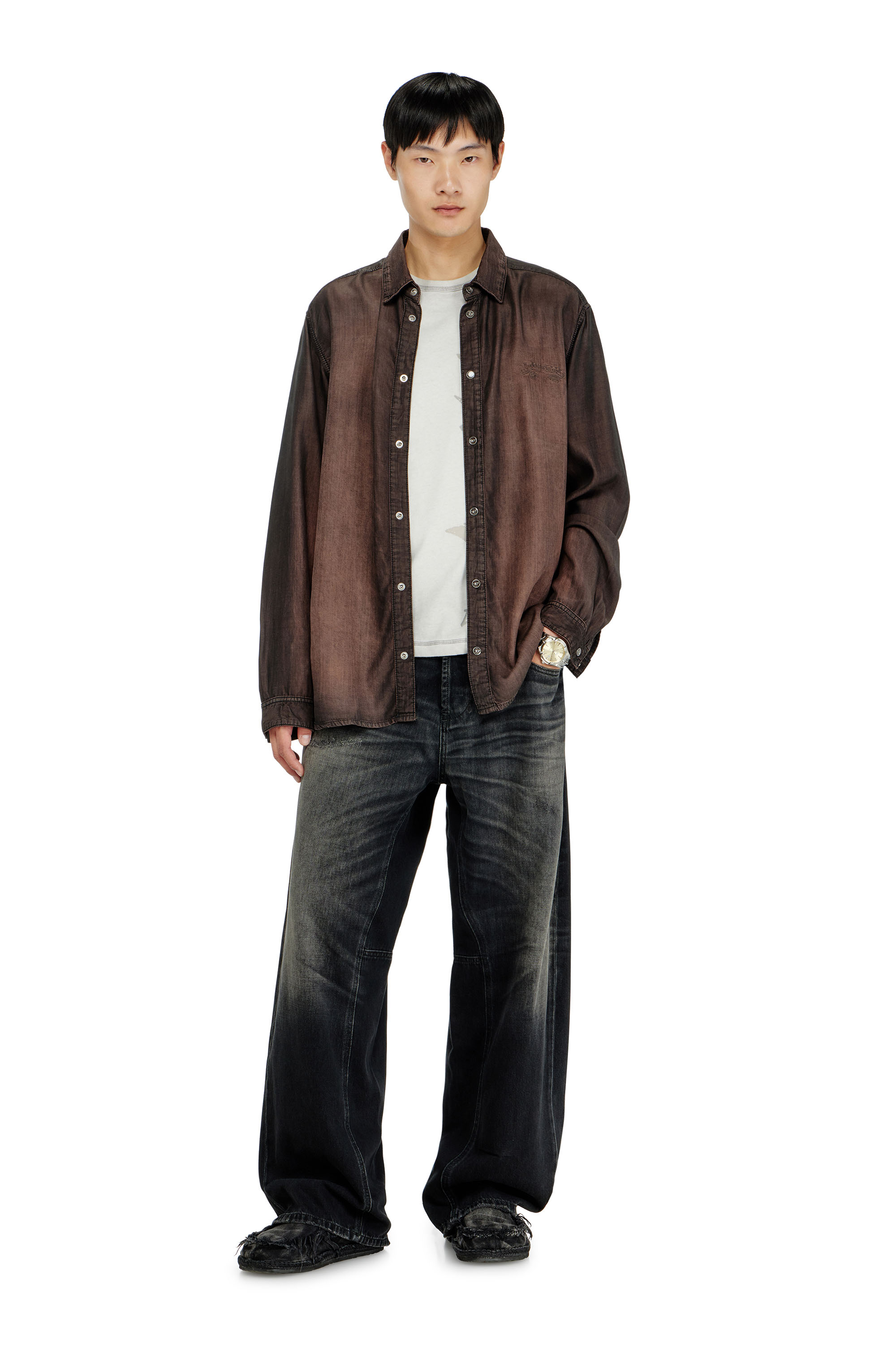 Diesel - T-RAWBISCO, Top sin mangas con gr&aacute;ficos en relieve Hombre in Gris - 1