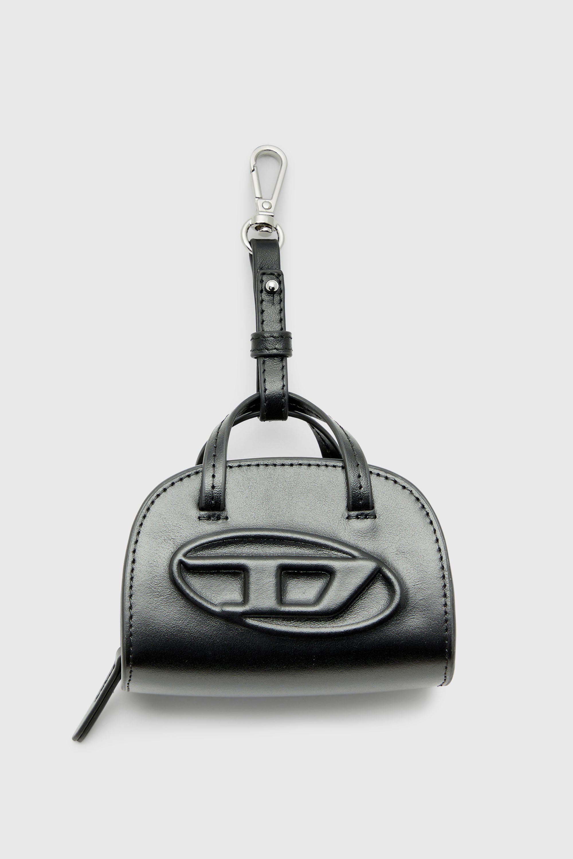 Diesel - 1DR DOME M CHARMS, Female's Miniature bag charm in leather in Black - 1