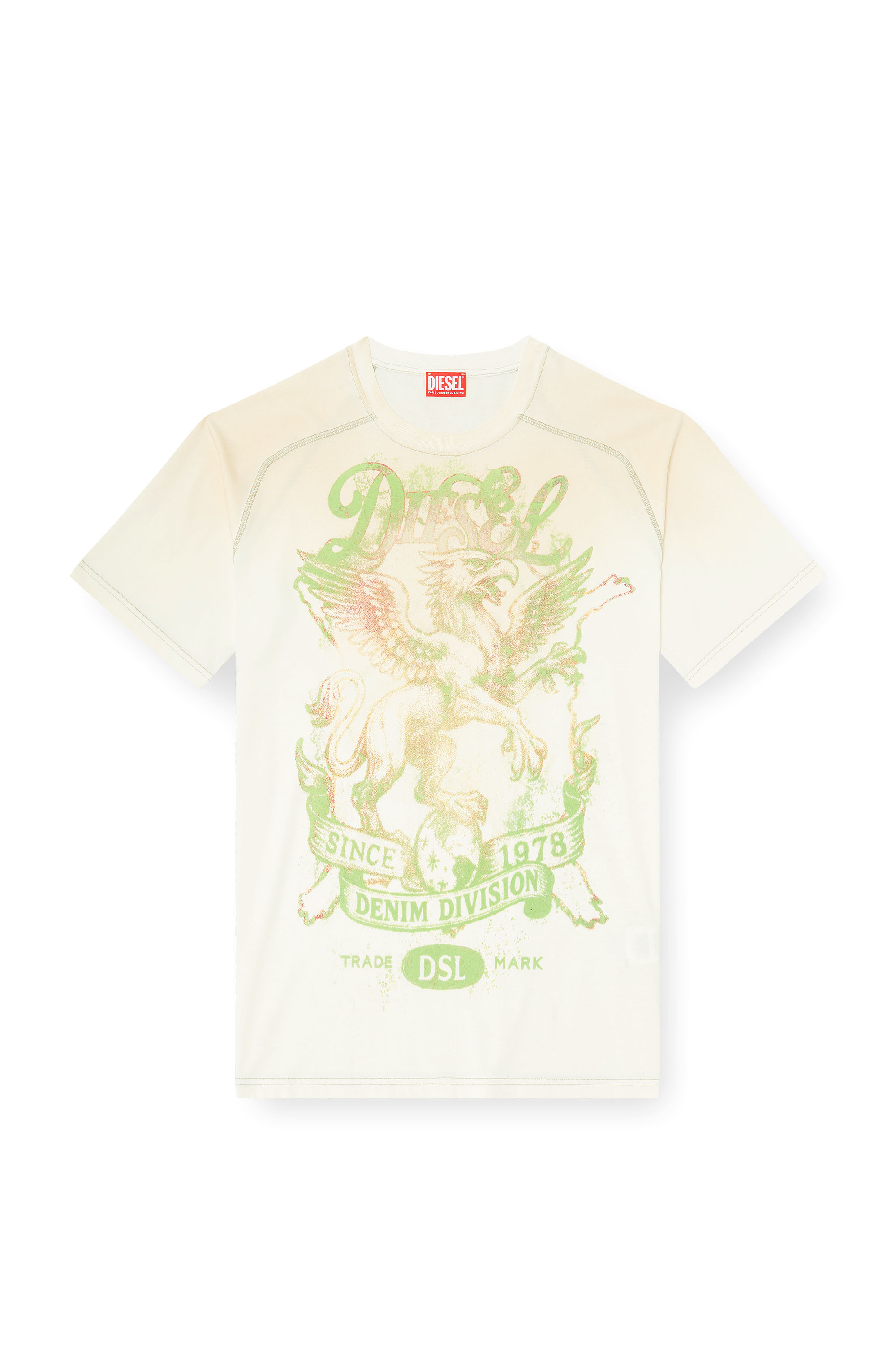 Diesel - T-GRIFFO, Man's T-shirt with griffin print in Green/White - 2