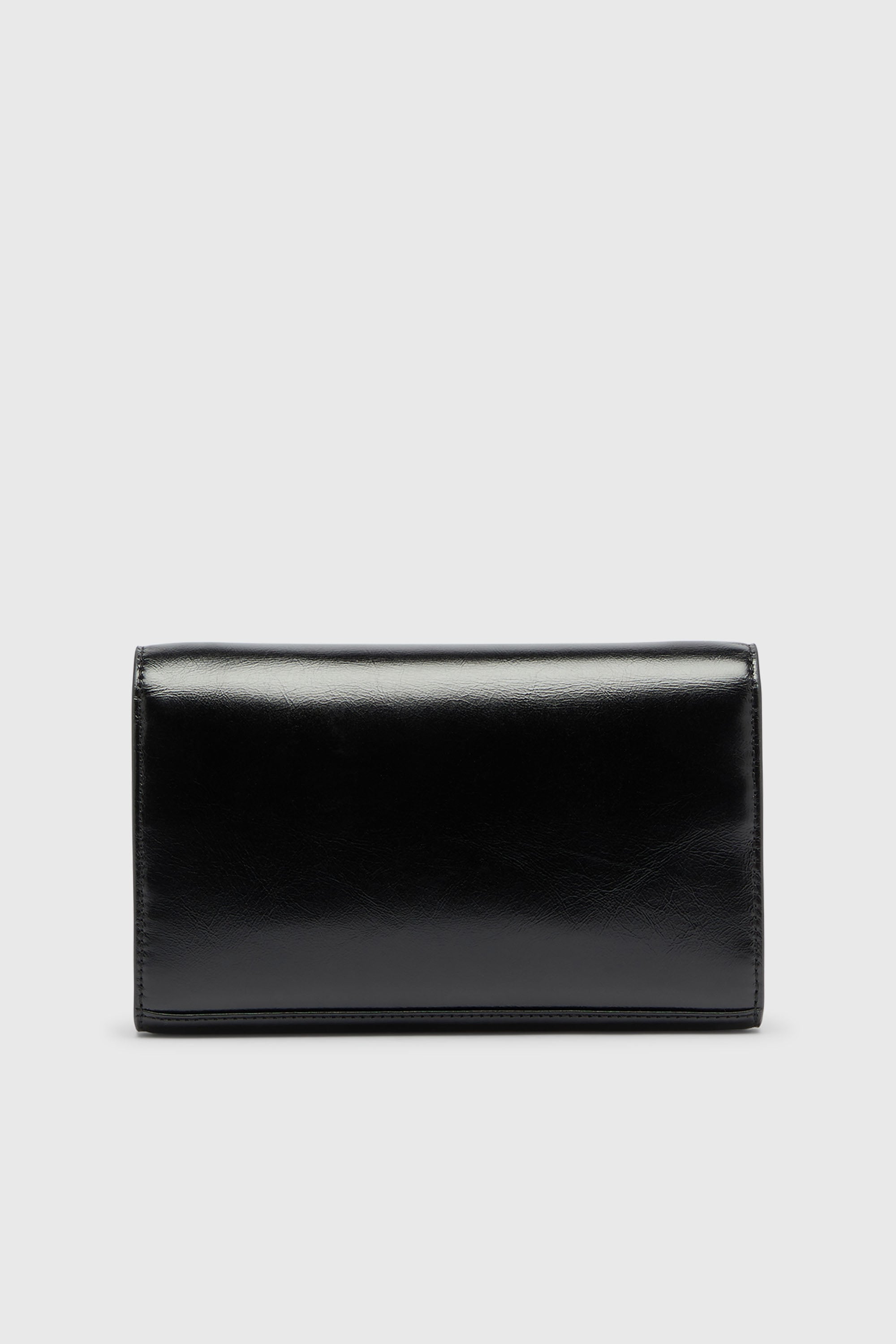 Diesel - D-ENVELOP WALLET ON CHAIN, Female's Wallet purse in shiny wrinkled leather in Black - 2