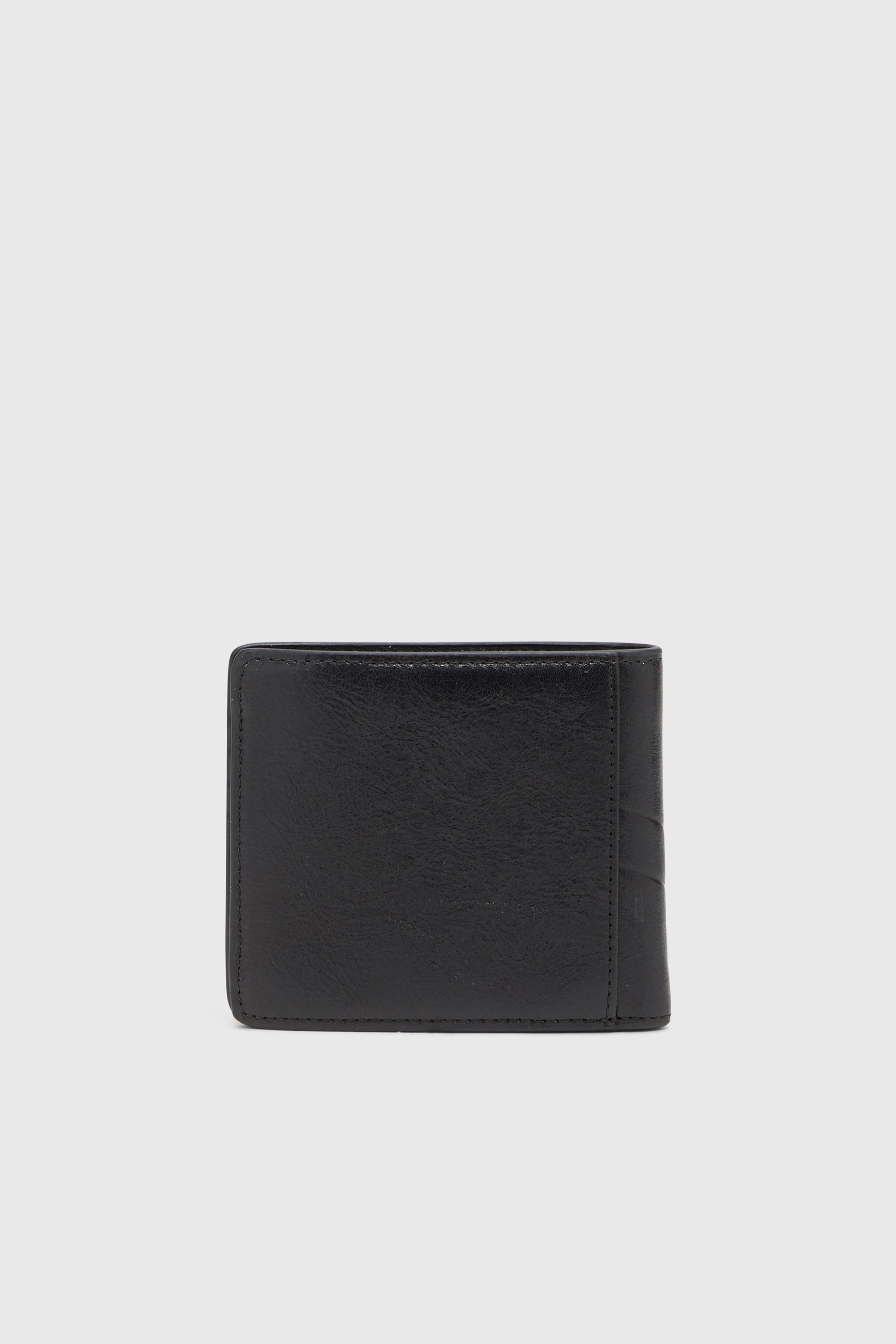 Diesel - FLAG-D BI-FOLD COIN S 3D, Portefeuille en cuir pliable avec logo emboss&eacute; Homme in Noir - 2