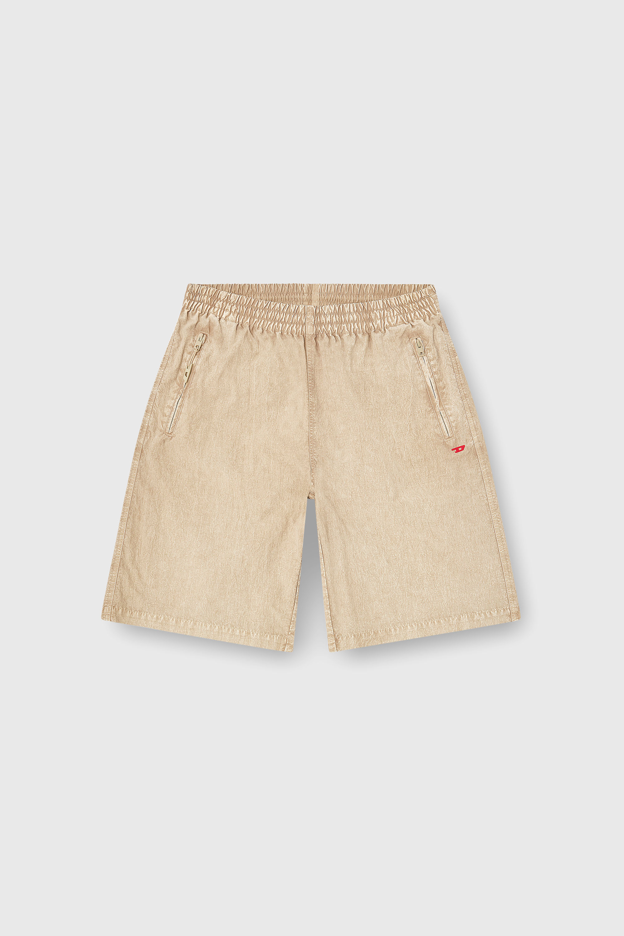 Diesel - P-THECK-SHORT-PLBH, Male's Treated nylon shorts in Beige - 2