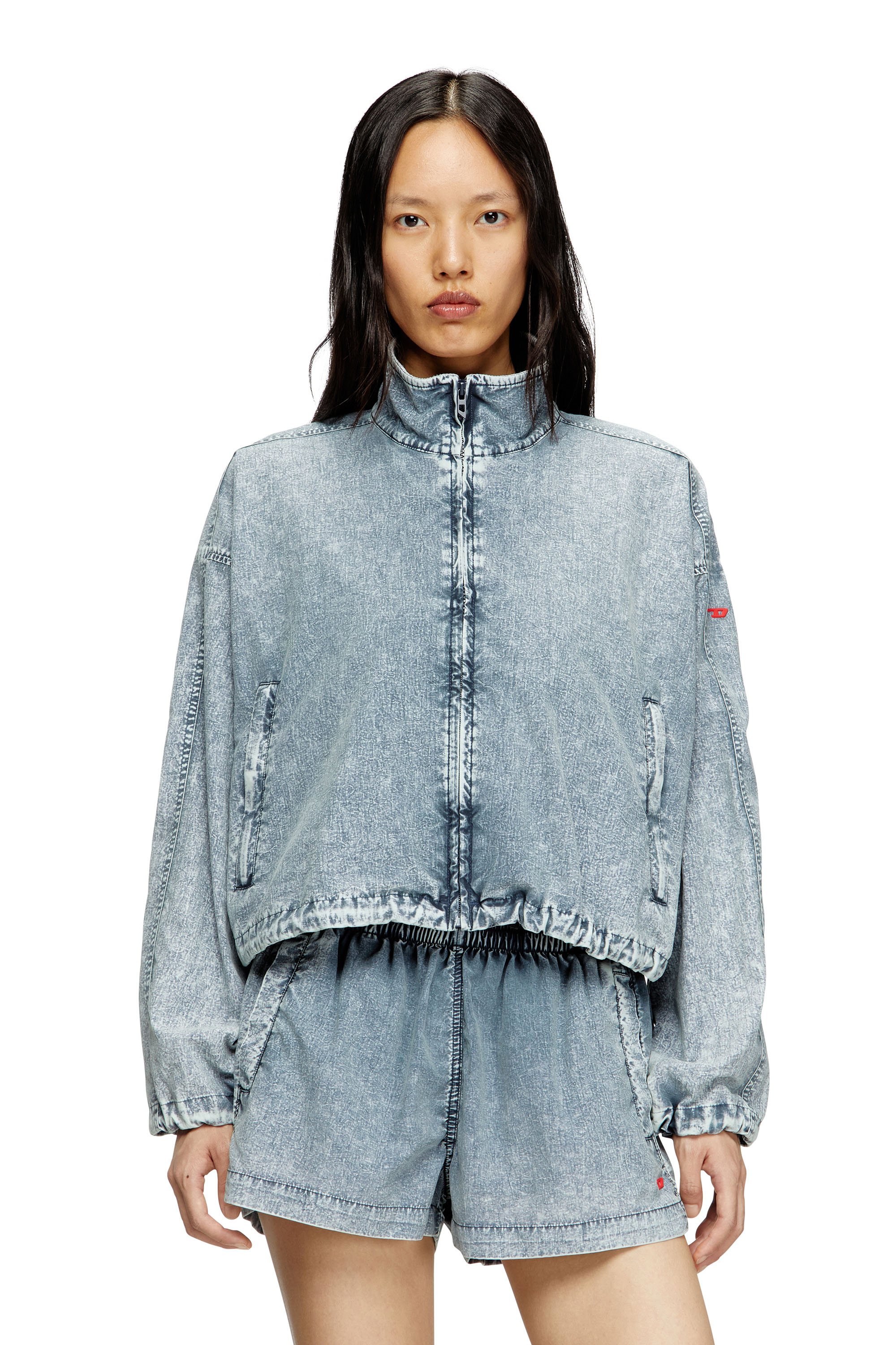 G-LEAM-R1, Light Blue Diesel - G-LEAM-R1, Female's Cropped jacket in recycled nylon taslan in Light Blue - 3