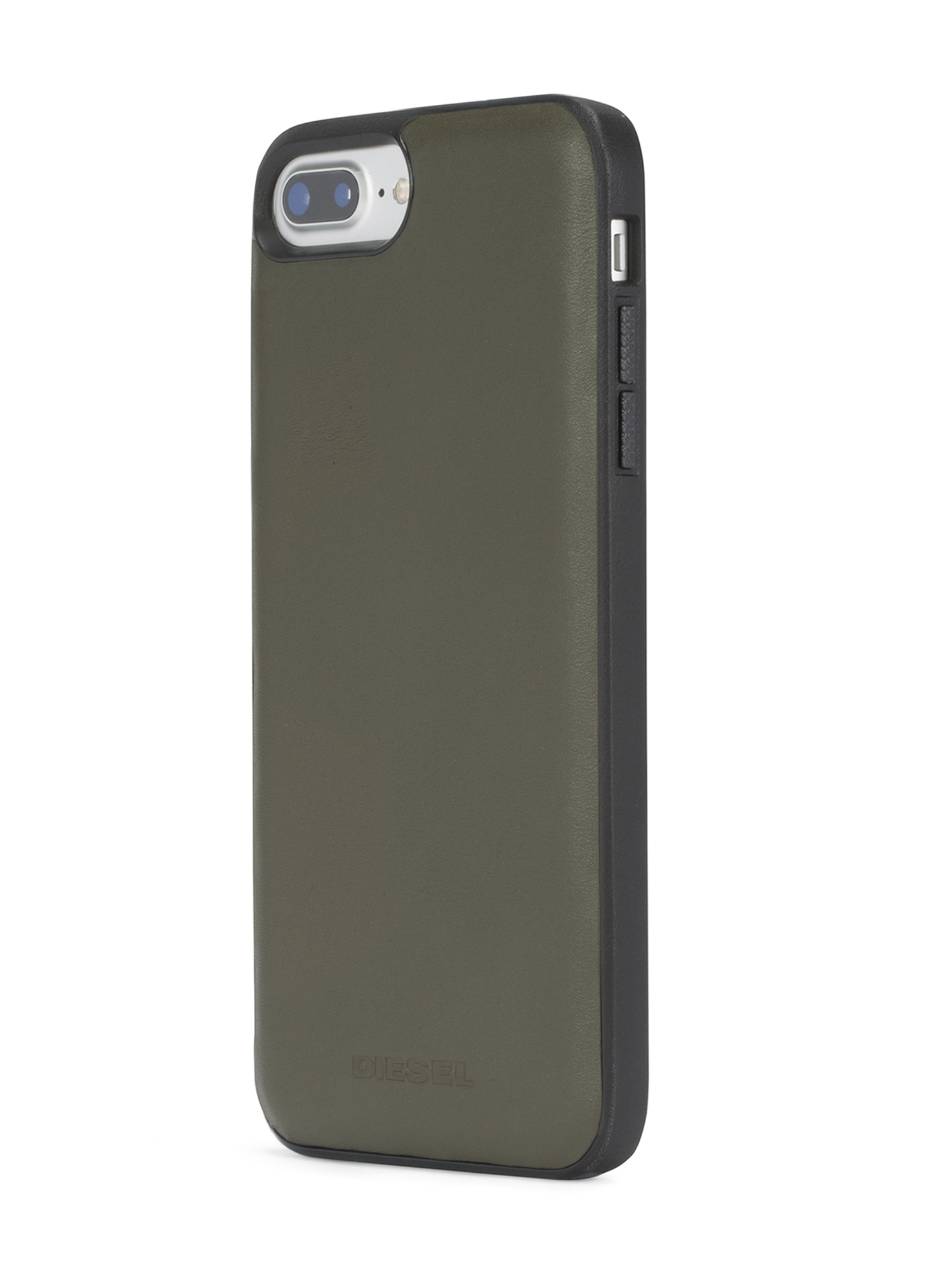 Diesel - OLIVE GREEN LEATHER IPHONE 8 PLUS/7 PLUS/6s PLUS/6 PLUS CASE, Funda de color verde oliva para iPhone 8 Plus/7 Plus/6s Plus/6 Plus Unisex in Verde - 6
