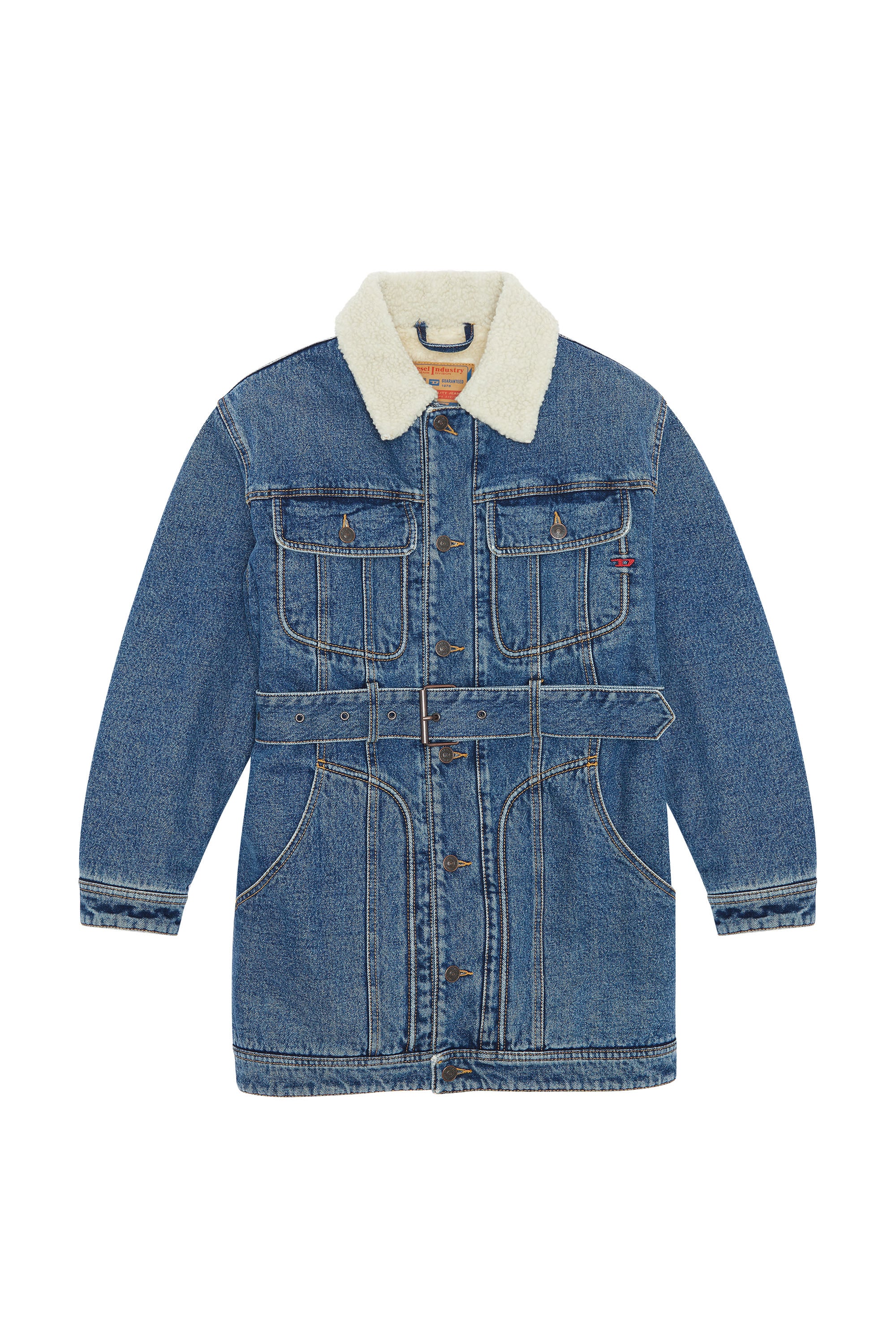 DE-FLAMINIA-T Woman: Teddy-lined trucker coat | Diesel {{Country}}