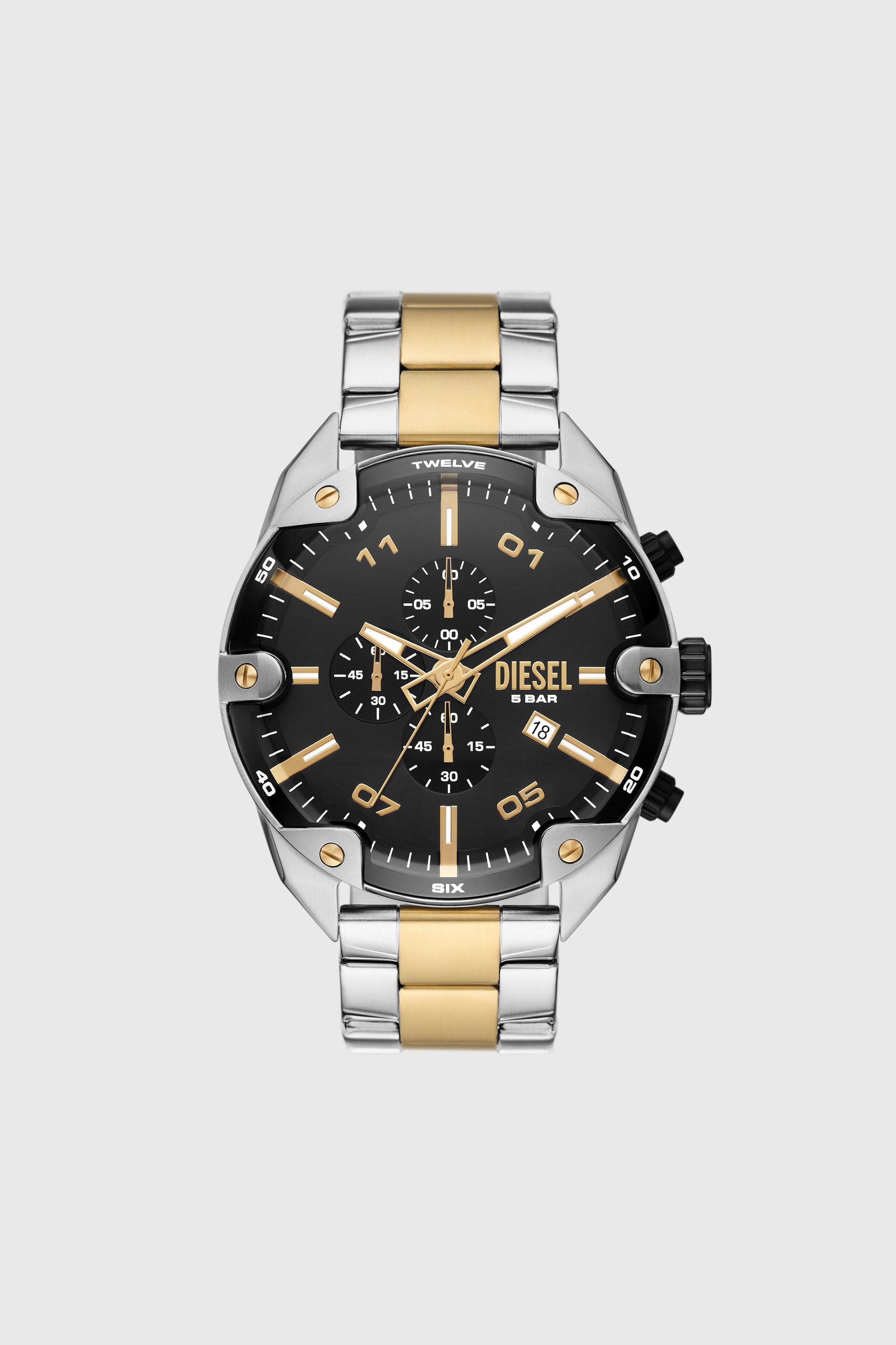 Diesel - DZ4627, Reloj Spiked de acero inoxidable Hombre in Plateado - 1
