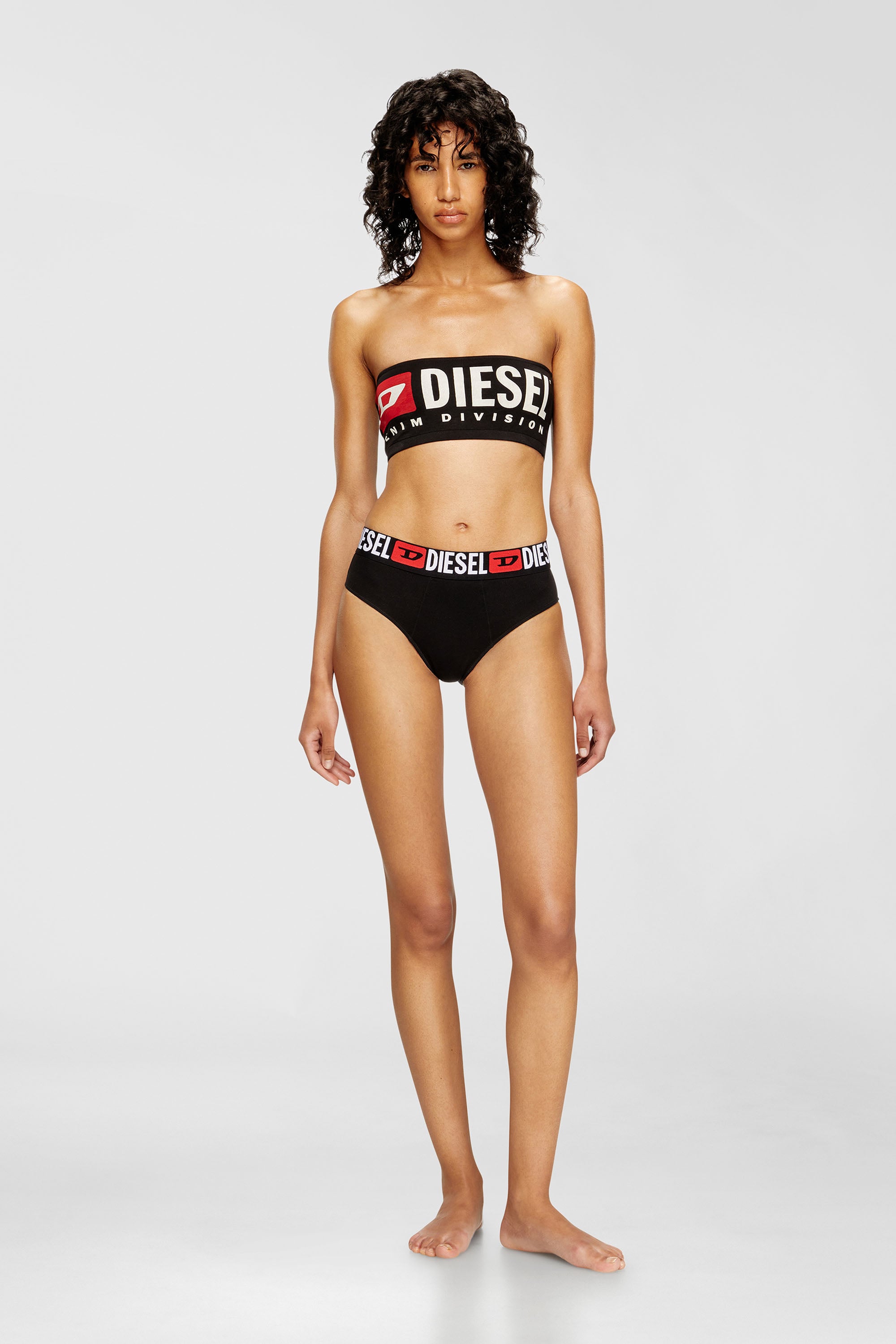 Diesel - UFSB-MELANIE, Sujetador sin tirantes con logotipo maxi Mujer in Negro - 2